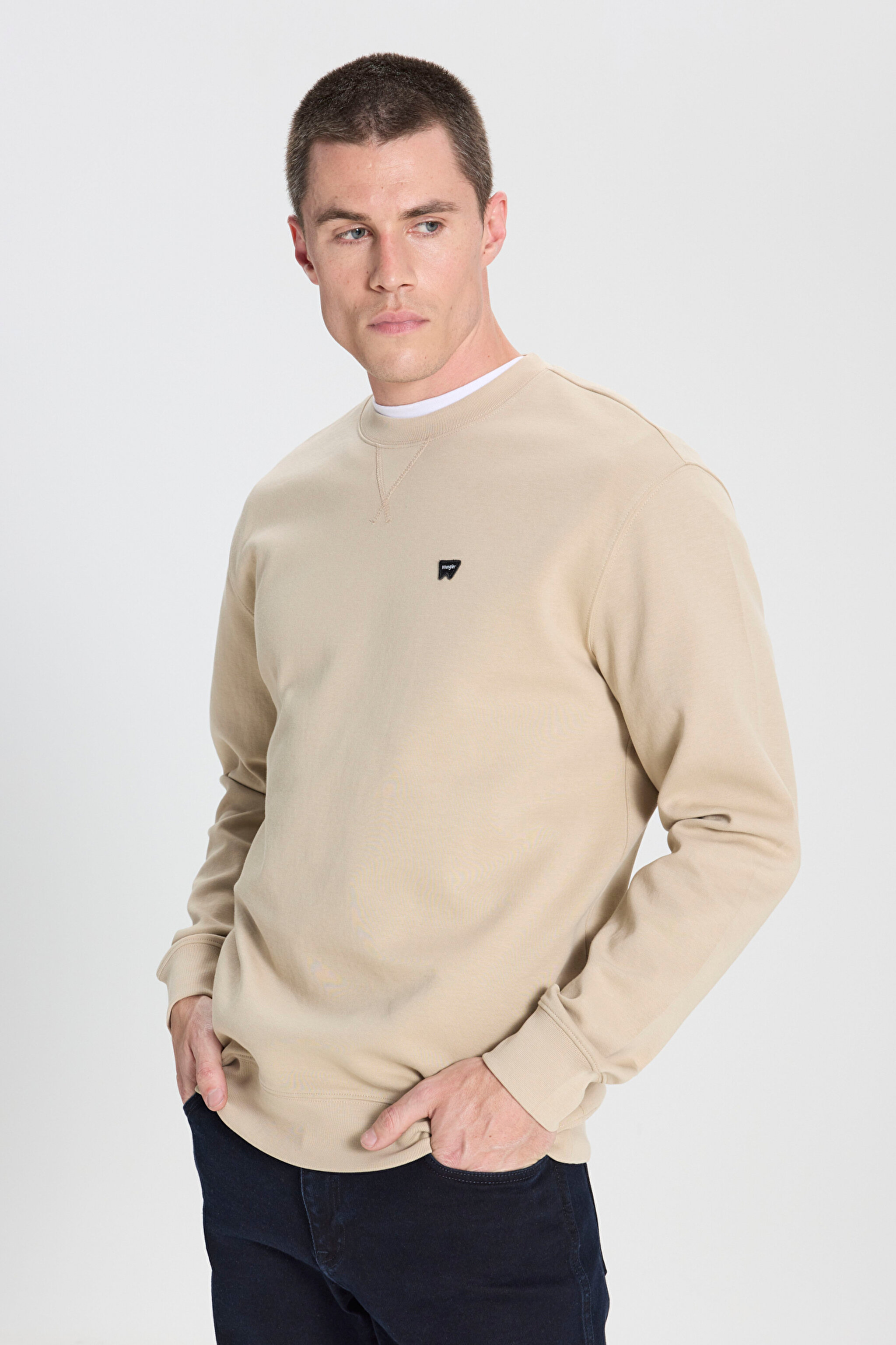 Regular Fit Normal Kesim Bisiklet Yaka Bej Sweatshirt - Beige-W242726614