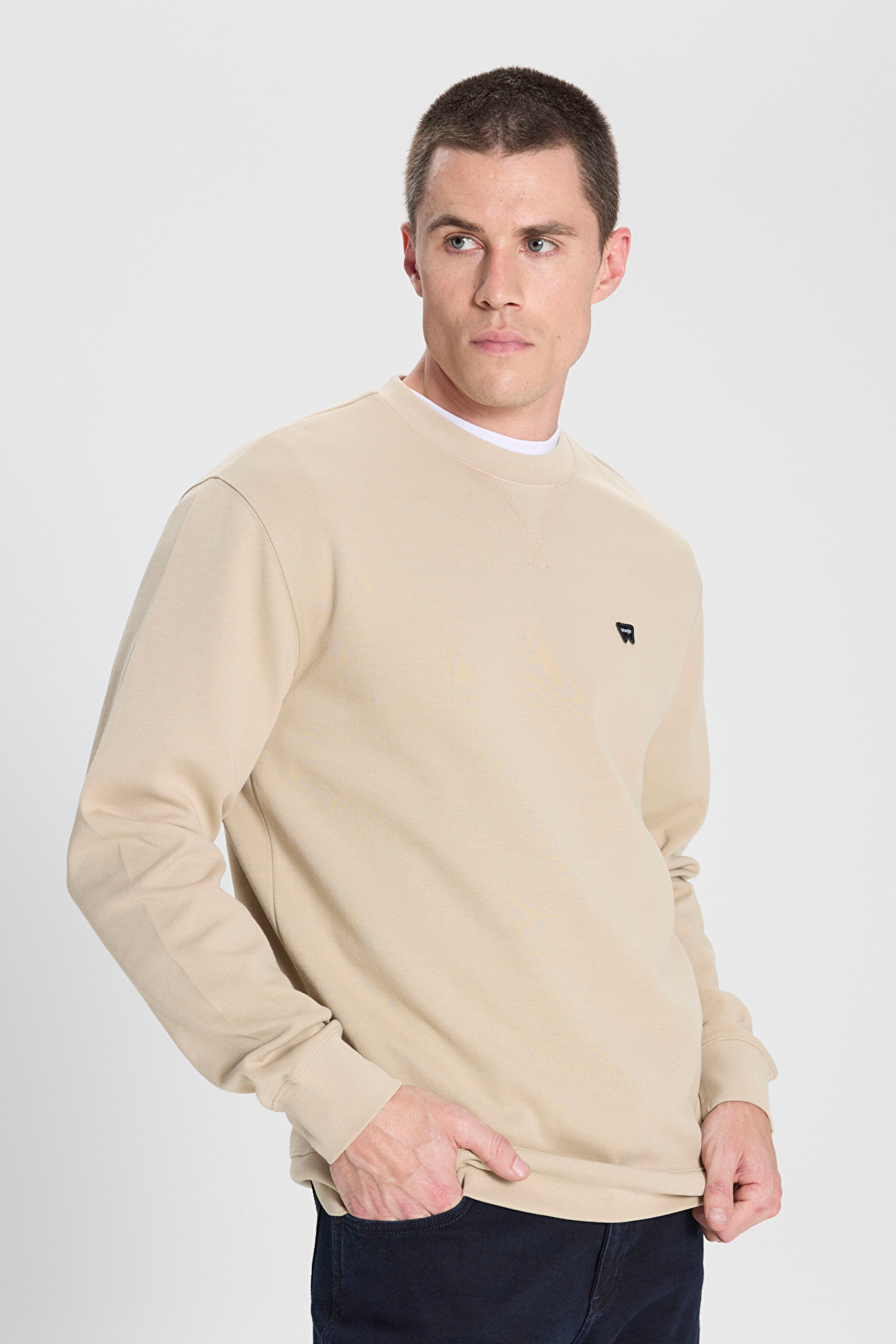 Regular Fit Normal Kesim Bisiklet Yaka Bej Sweatshirt - Beige-W242726614 (görsel 2)