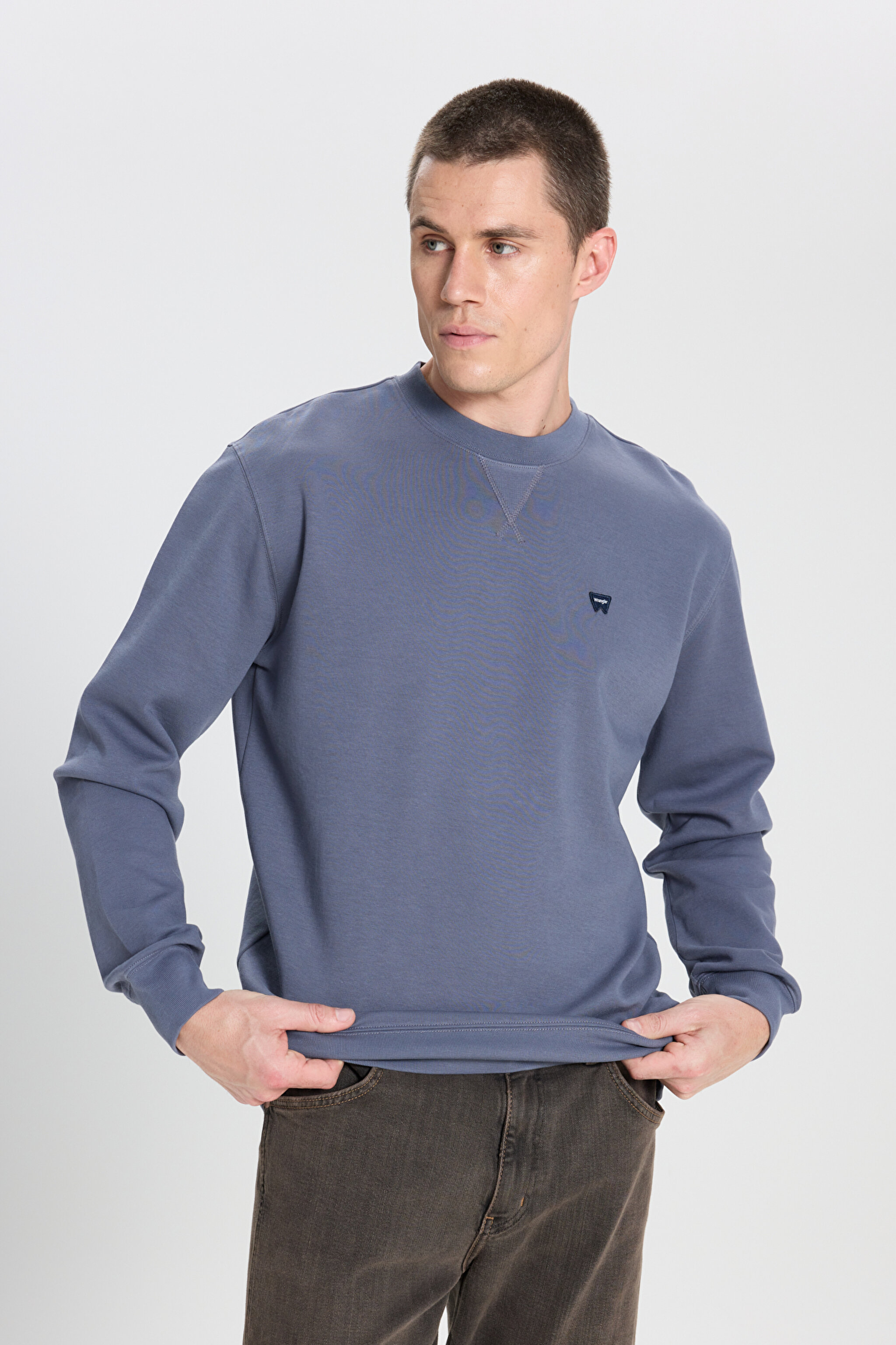 Regular Fit Normal Kesim Bisiklet Yaka Gri Sweatshirt - Grisaille-W242726823 (görsel 2)