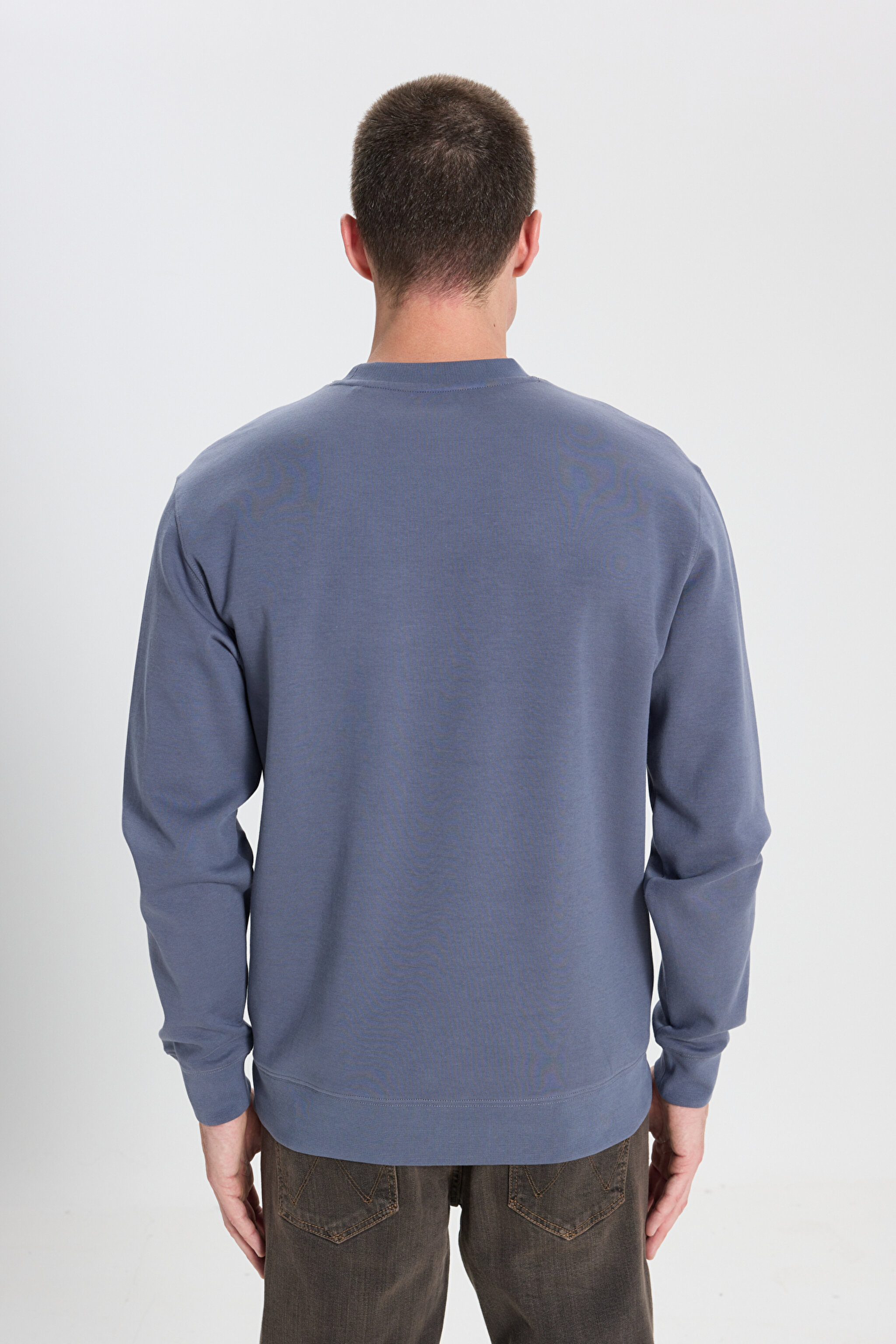 Regular Fit Normal Kesim Bisiklet Yaka Gri Sweatshirt - Grisaille-W242726823 (görsel 6)