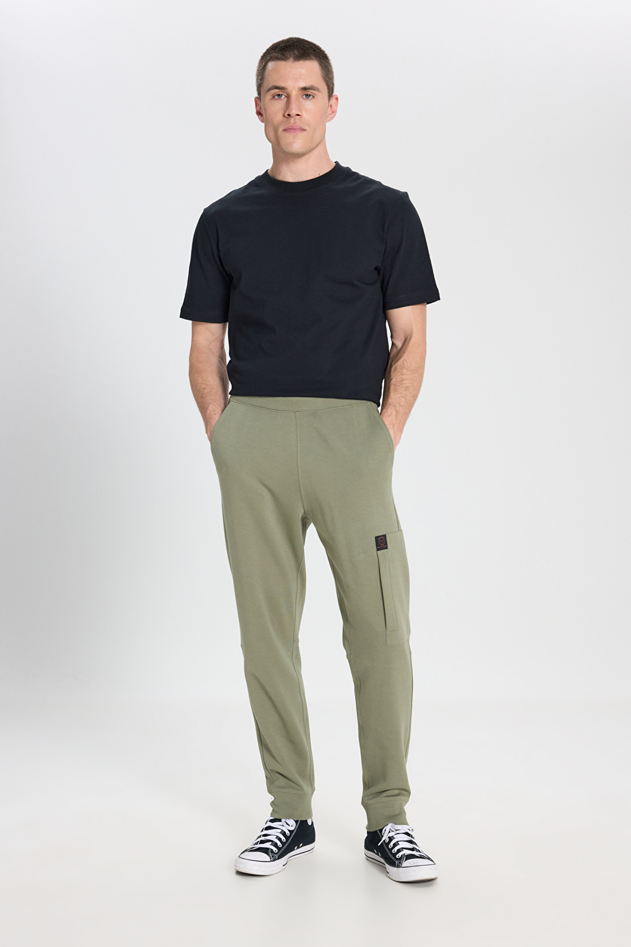 Regular Fit Normal Kesim Haki Sweatpant Eşofman Altı