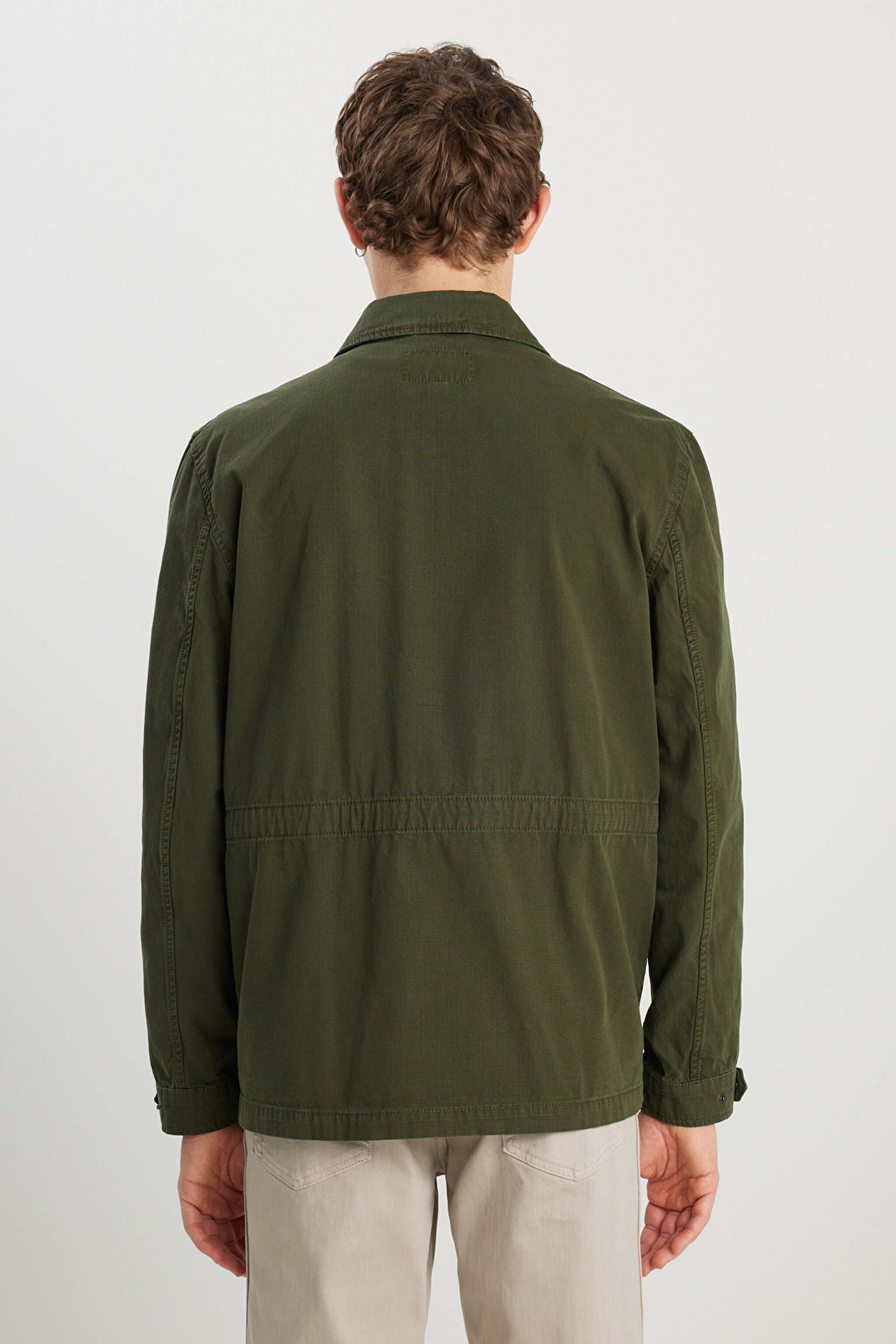 Regular Fit Normal Kesim %100 Pamuk Haki Military Ceket - Khaki-W242780801 (görsel 5)