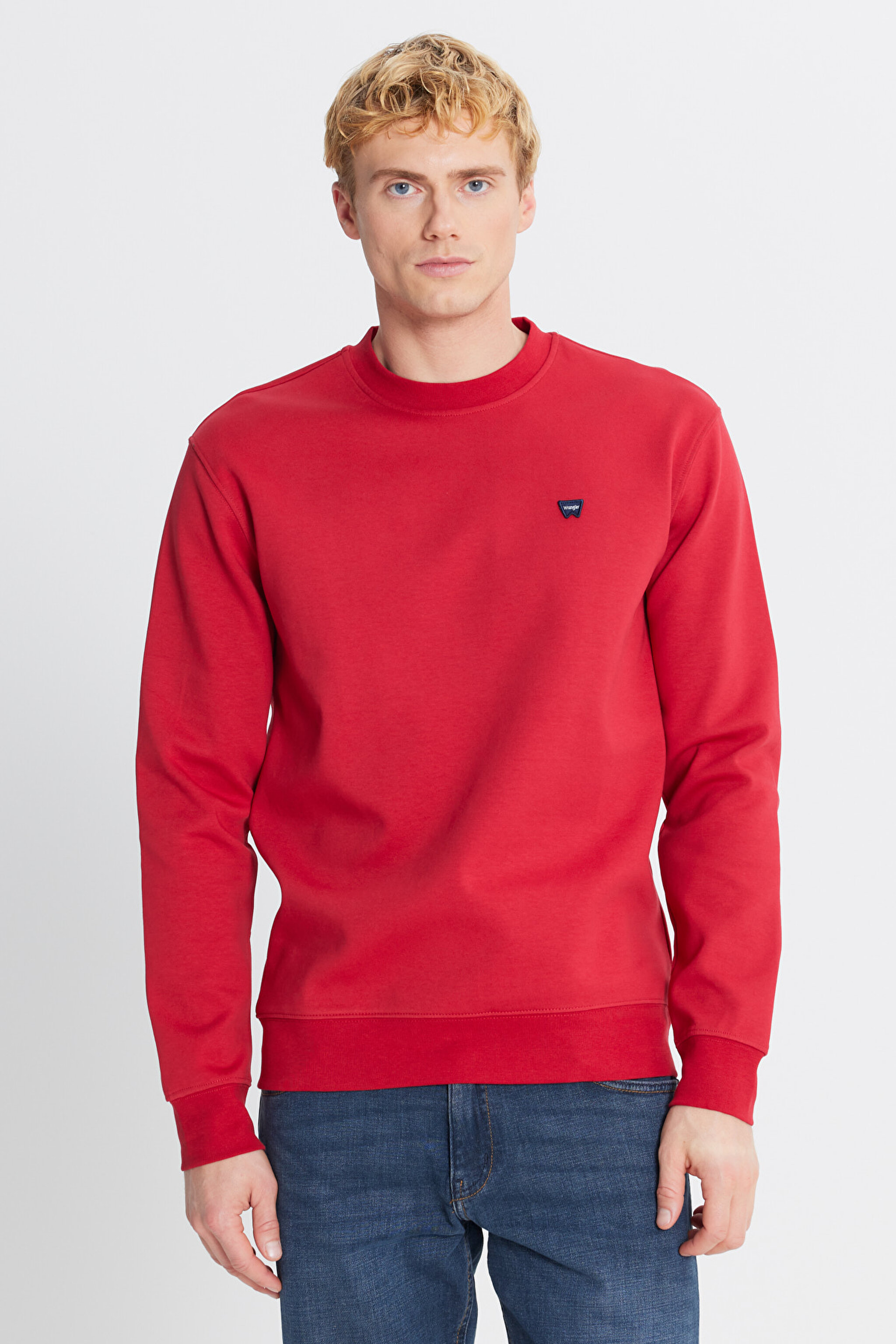 Regular Fit Normal Kesim Bisiklet Yaka Kırmızı Sweatshirt