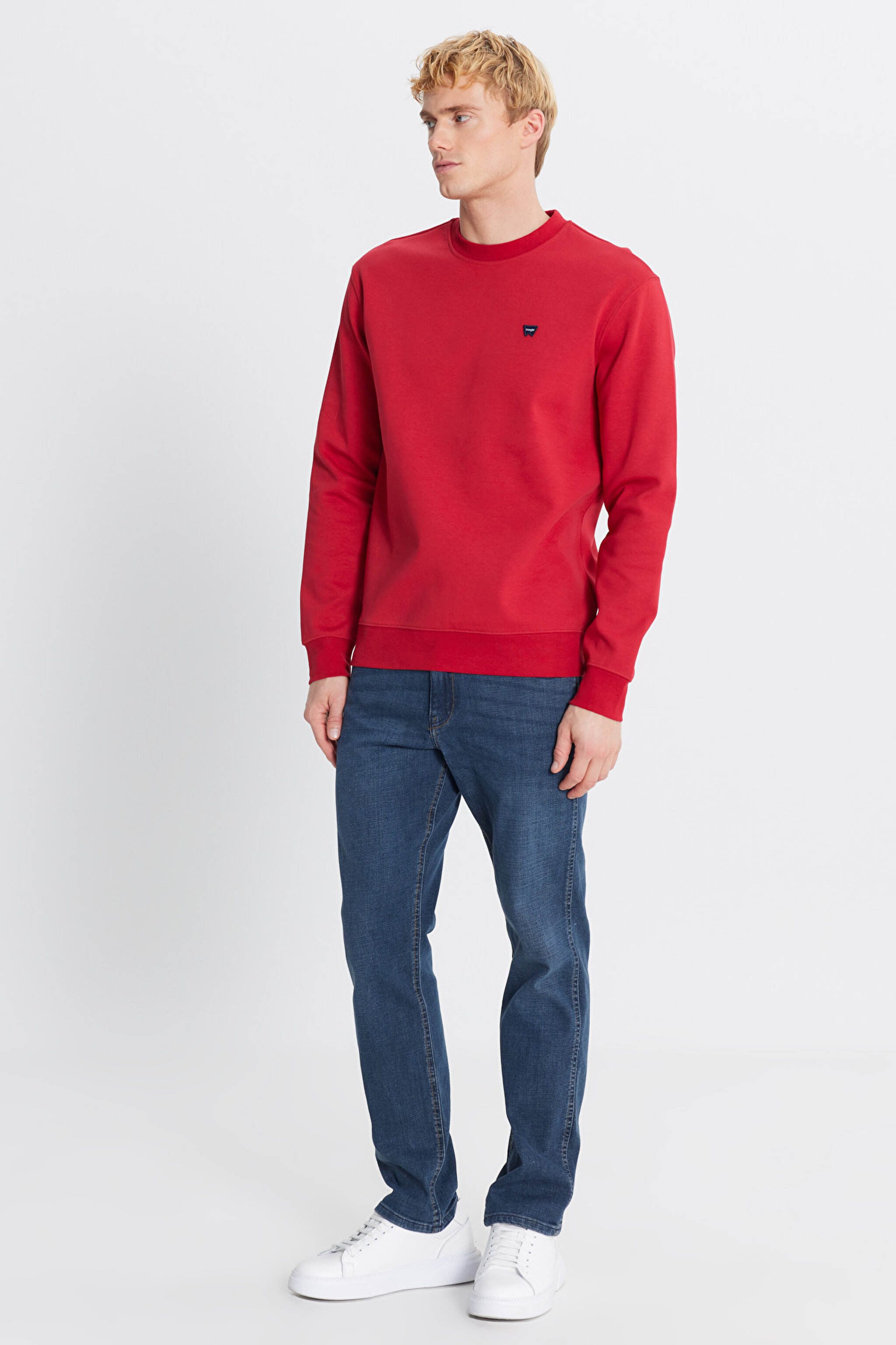 Regular Fit Normal Kesim Bisiklet Yaka Kırmızı Sweatshirt - Red-W242792A47 (görsel 2)
