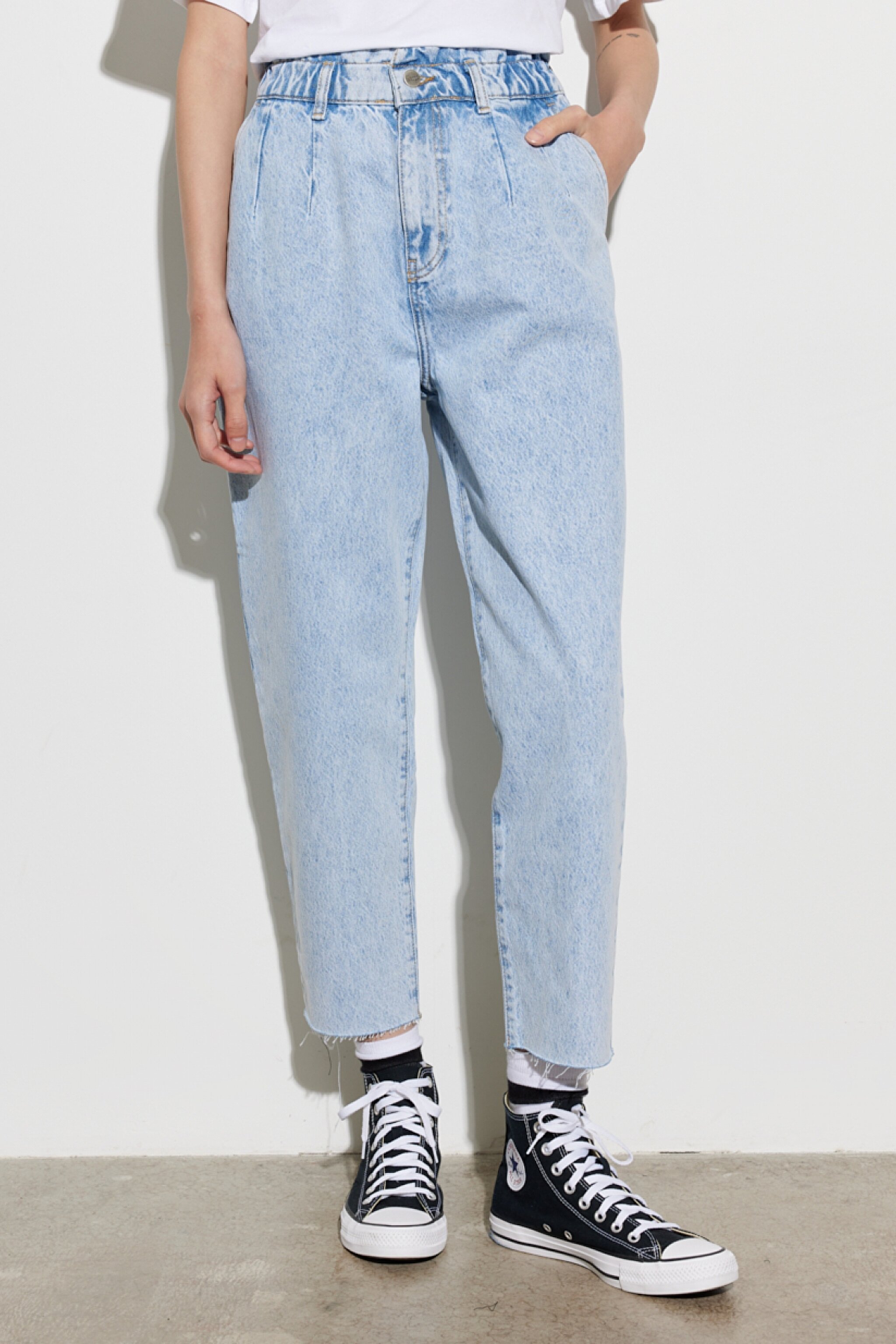 Mom Fit Denim Yüksek Bel Jean Kot Pantolon - Blue-W246002400