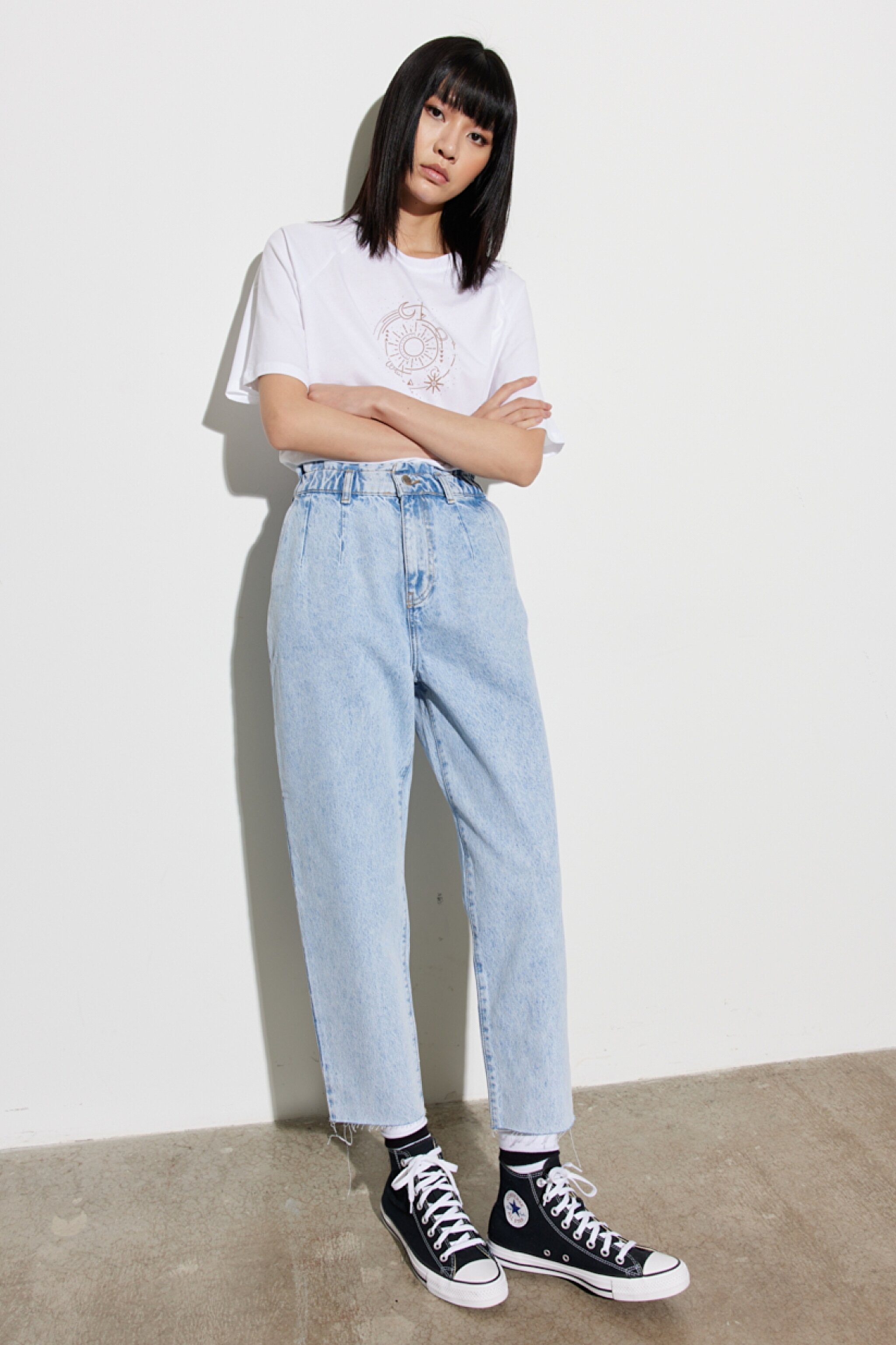 Mom Fit Denim Yüksek Bel Jean Kot Pantolon - Blue-W246002400 (görsel 3)