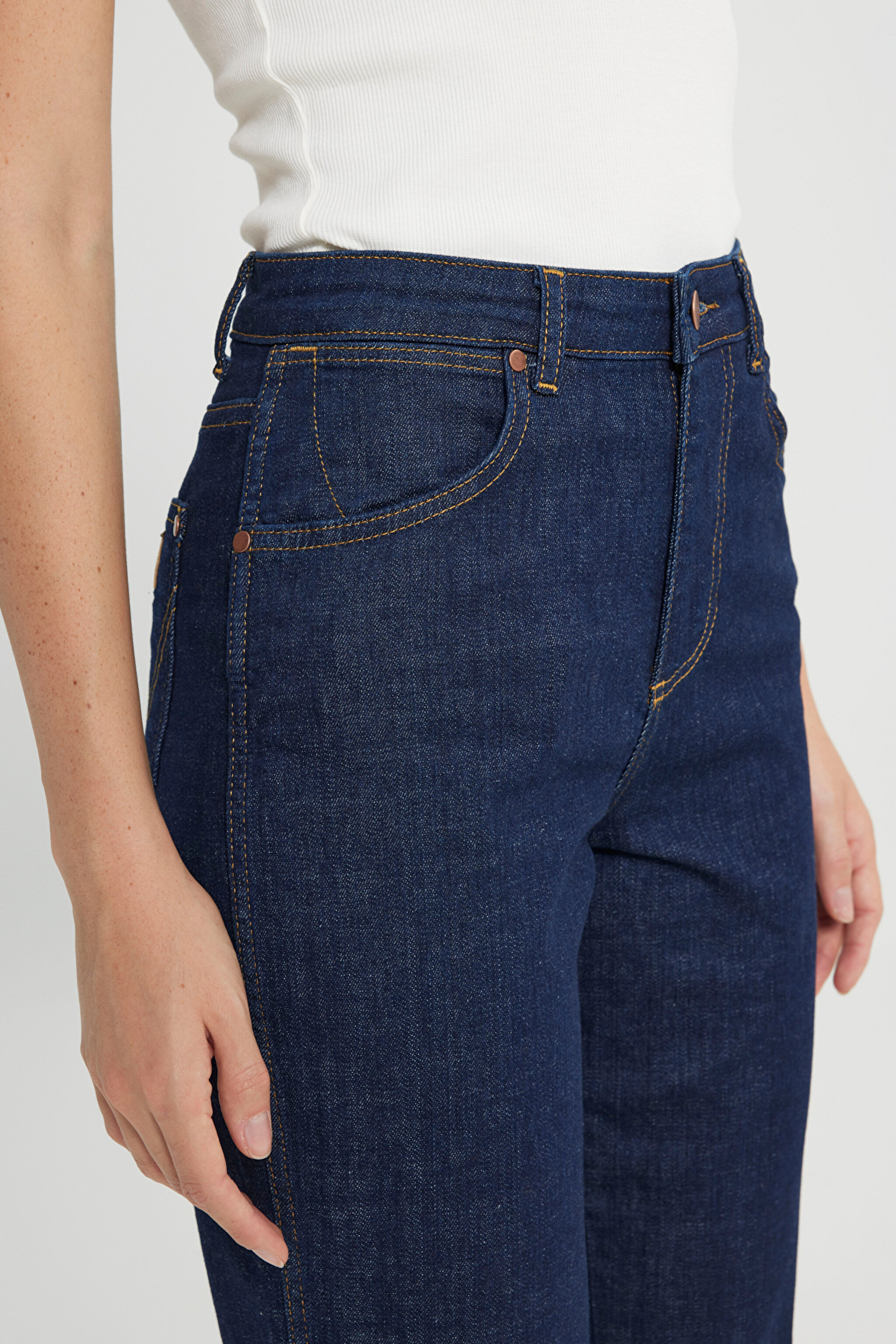 Mom Fit Denim Yüksek Bel Jean Kot Pantolon - Blue-W246004400 (görsel 5)