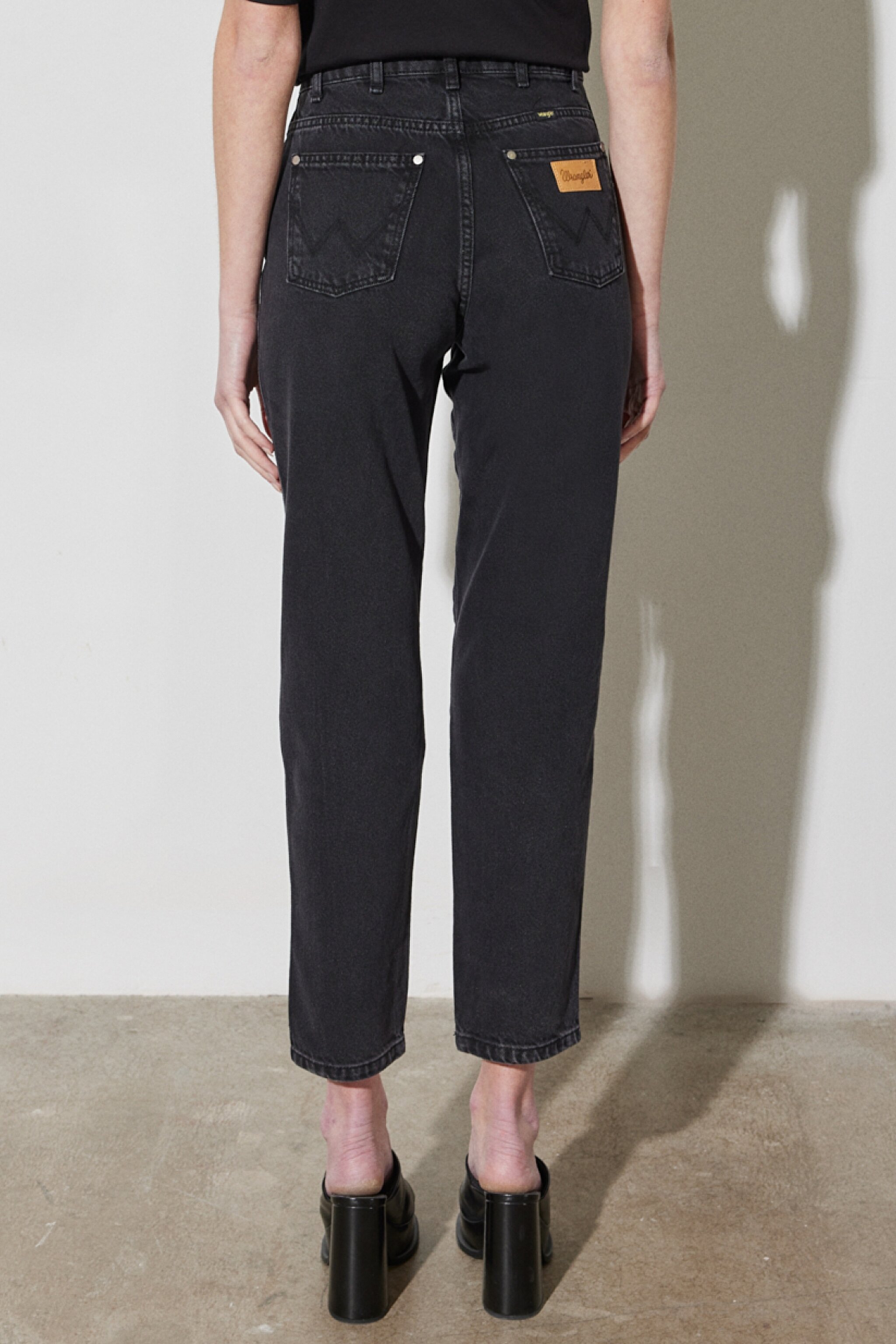 Mom Fit Yüksek Bel Dar Paça Siyah Jean Kot Pantolon - Black-W246011001 (görsel 6)