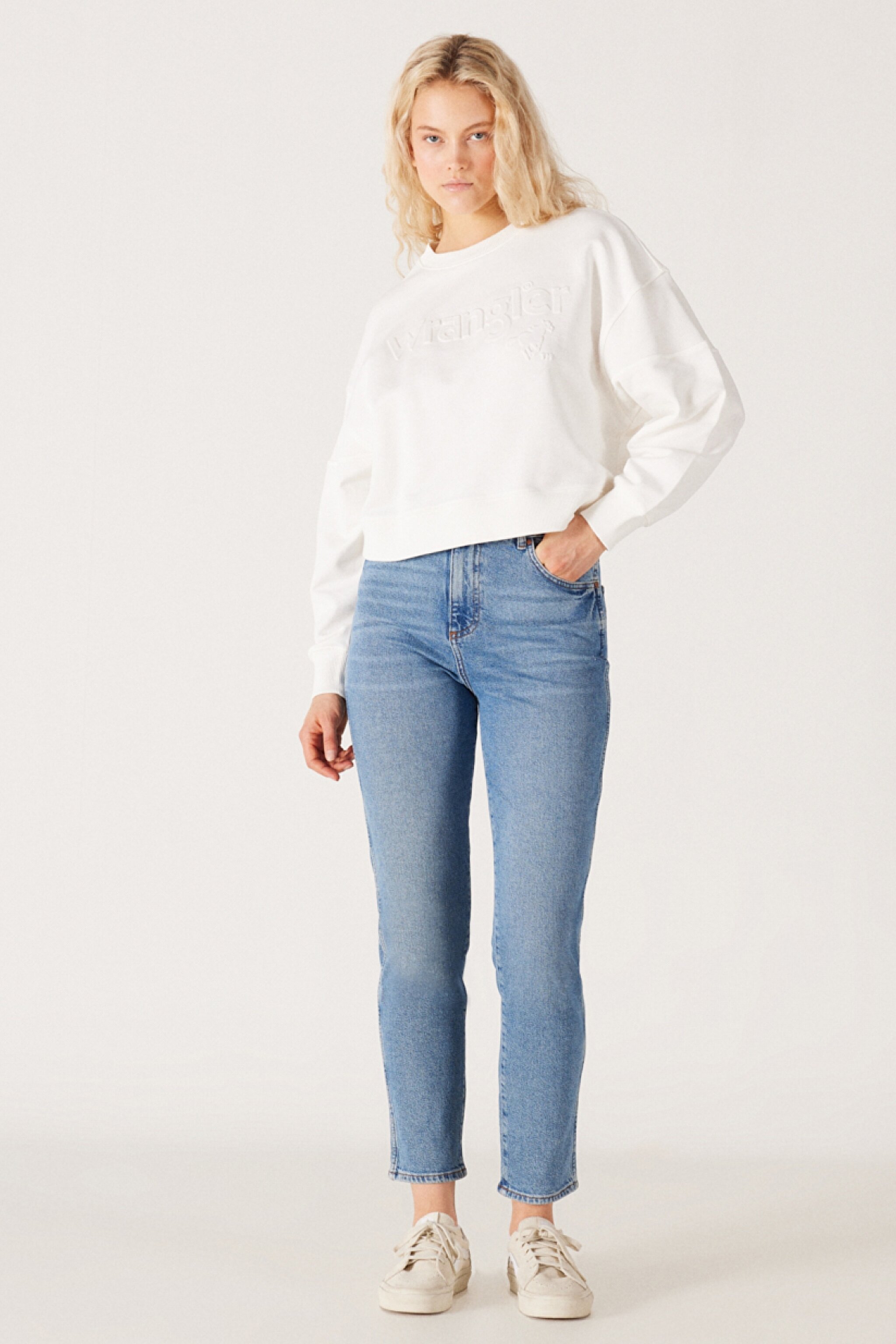 Mom Straight Fit Yüksek Bel Açık Mavi Esnek Jean Kot Pantolon - Light Blue-W246016404 (görsel 2)