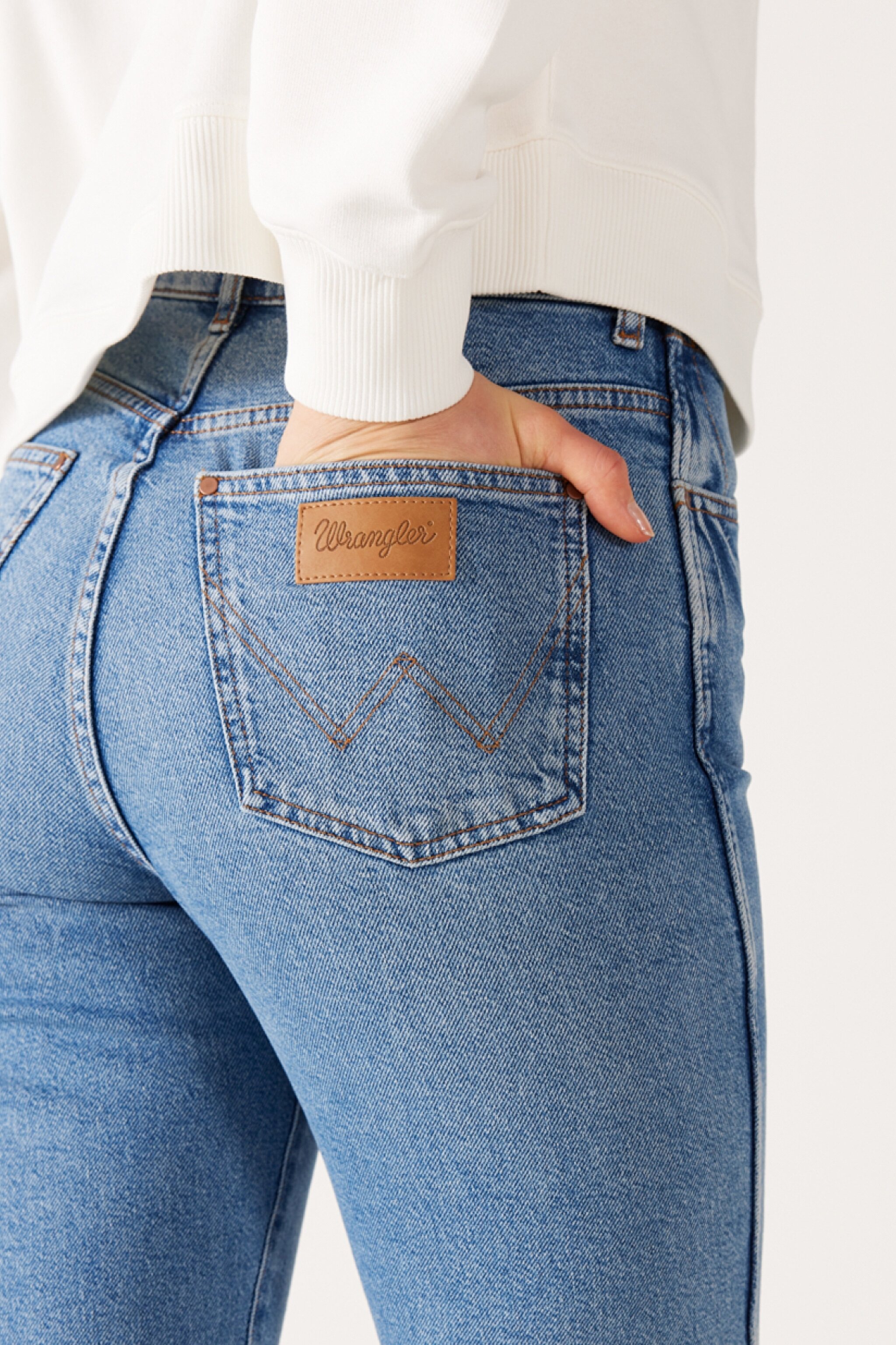 Mom Straight Fit Yüksek Bel Açık Mavi Esnek Jean Kot Pantolon - Light Blue-W246016404 (görsel 5)