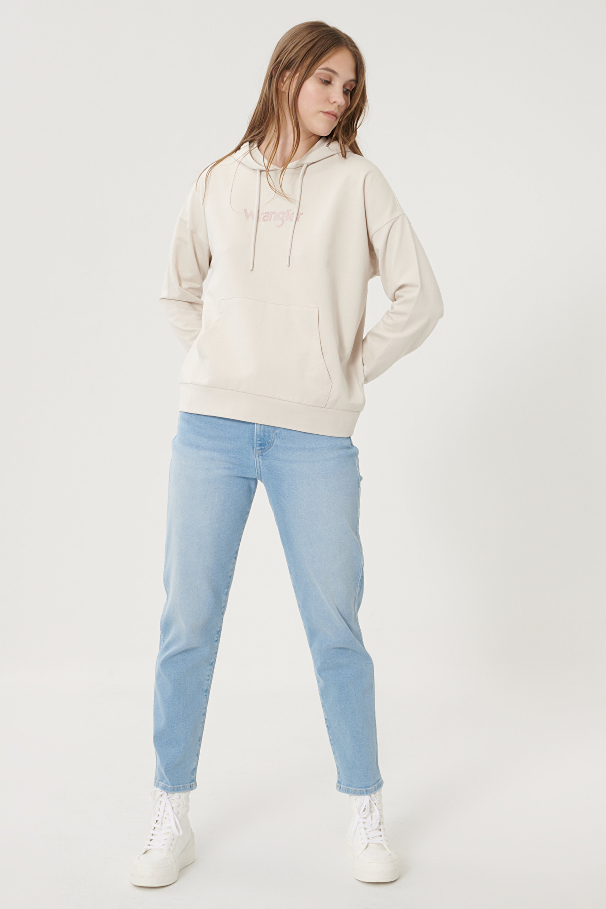 Mom Denim Esnek Jean Kot Pantolon - Light Blue-W246ZH280