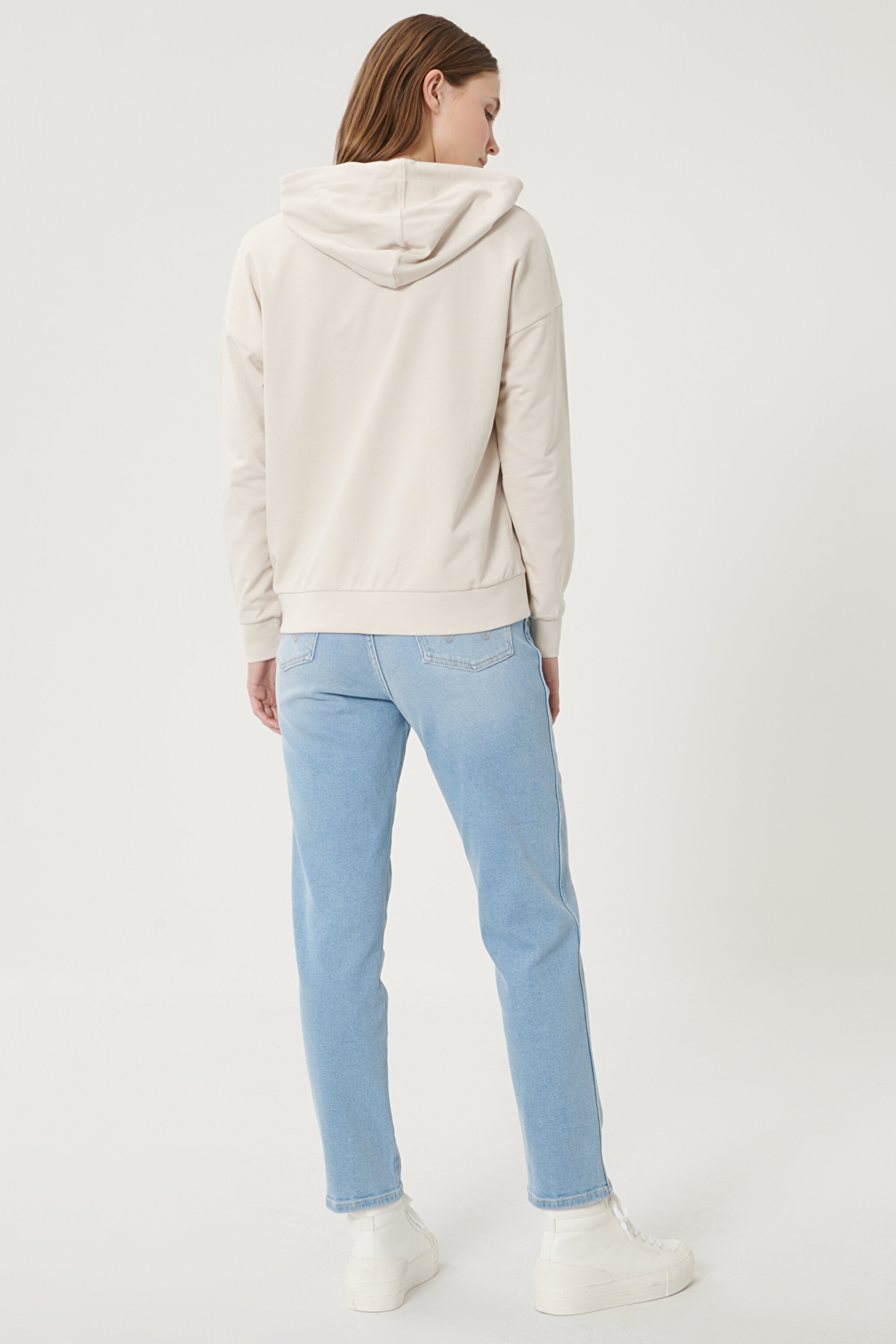Mom Denim Esnek Jean Kot Pantolon - Light Blue-W246ZH280 (görsel 3)