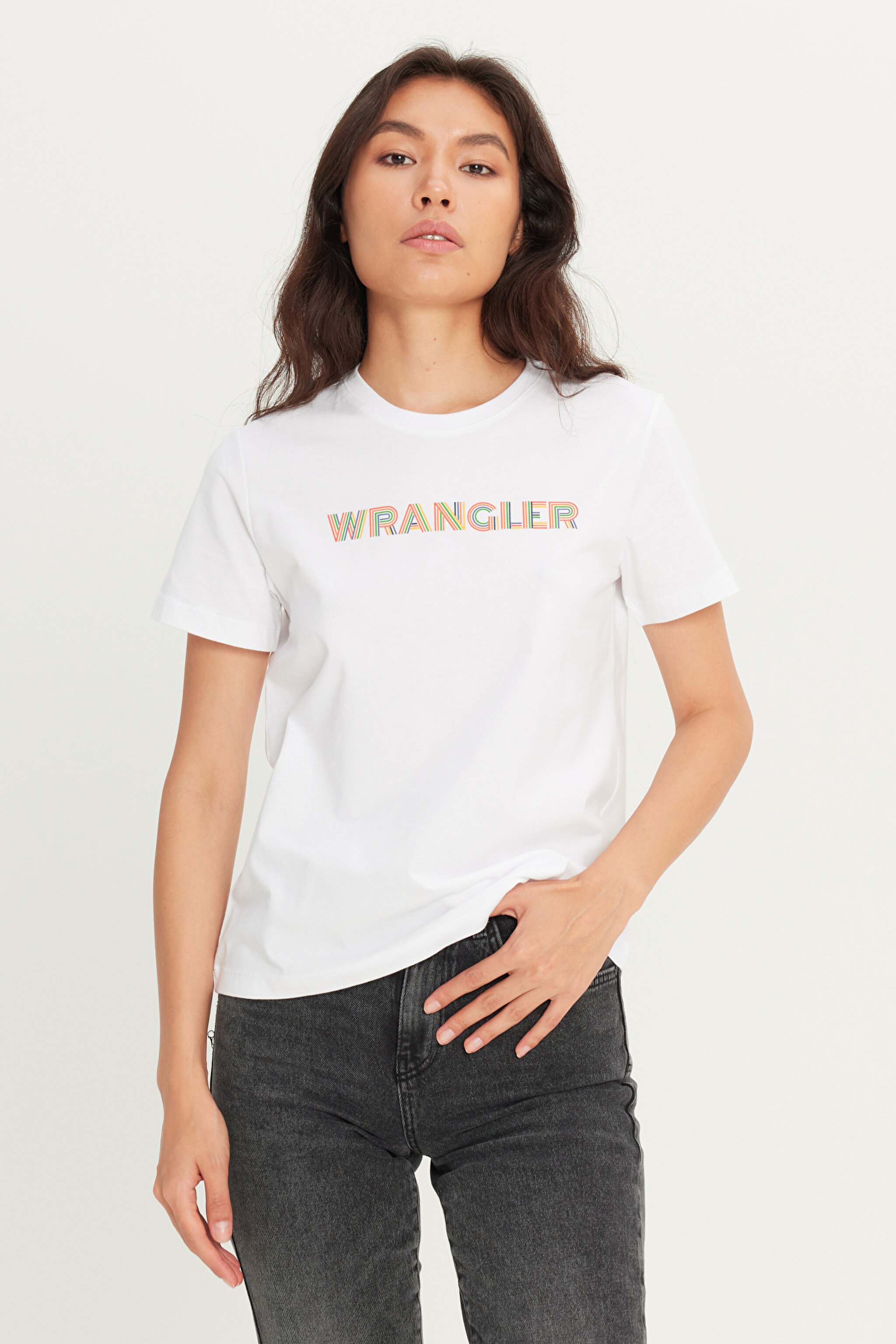 %100 Pamuk Regular Fit Normal Kesim Bisiklet Yaka Ekru Tişört