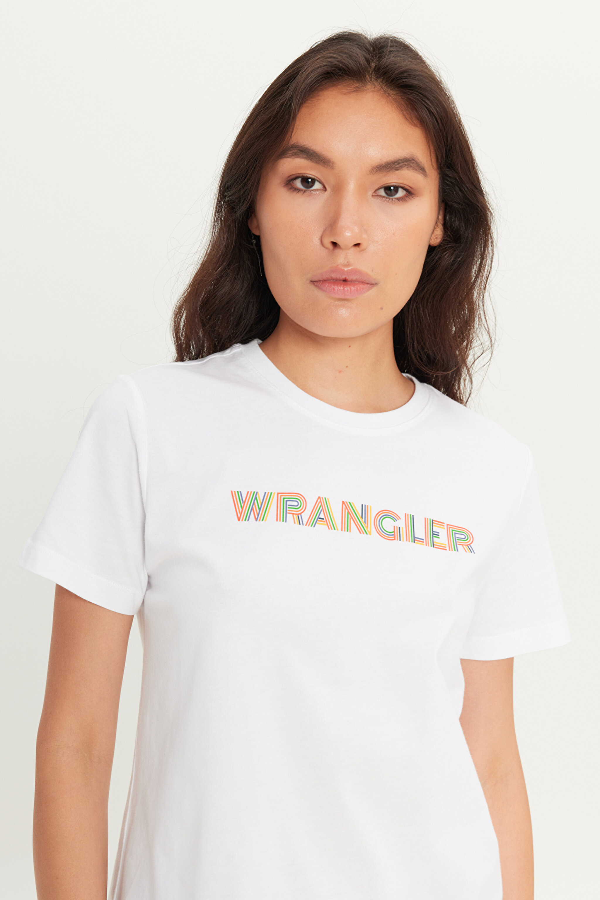 %100 Pamuk Regular Fit Normal Kesim Bisiklet Yaka Ekru Tişört - Off White-W2510176102 (görsel 4)