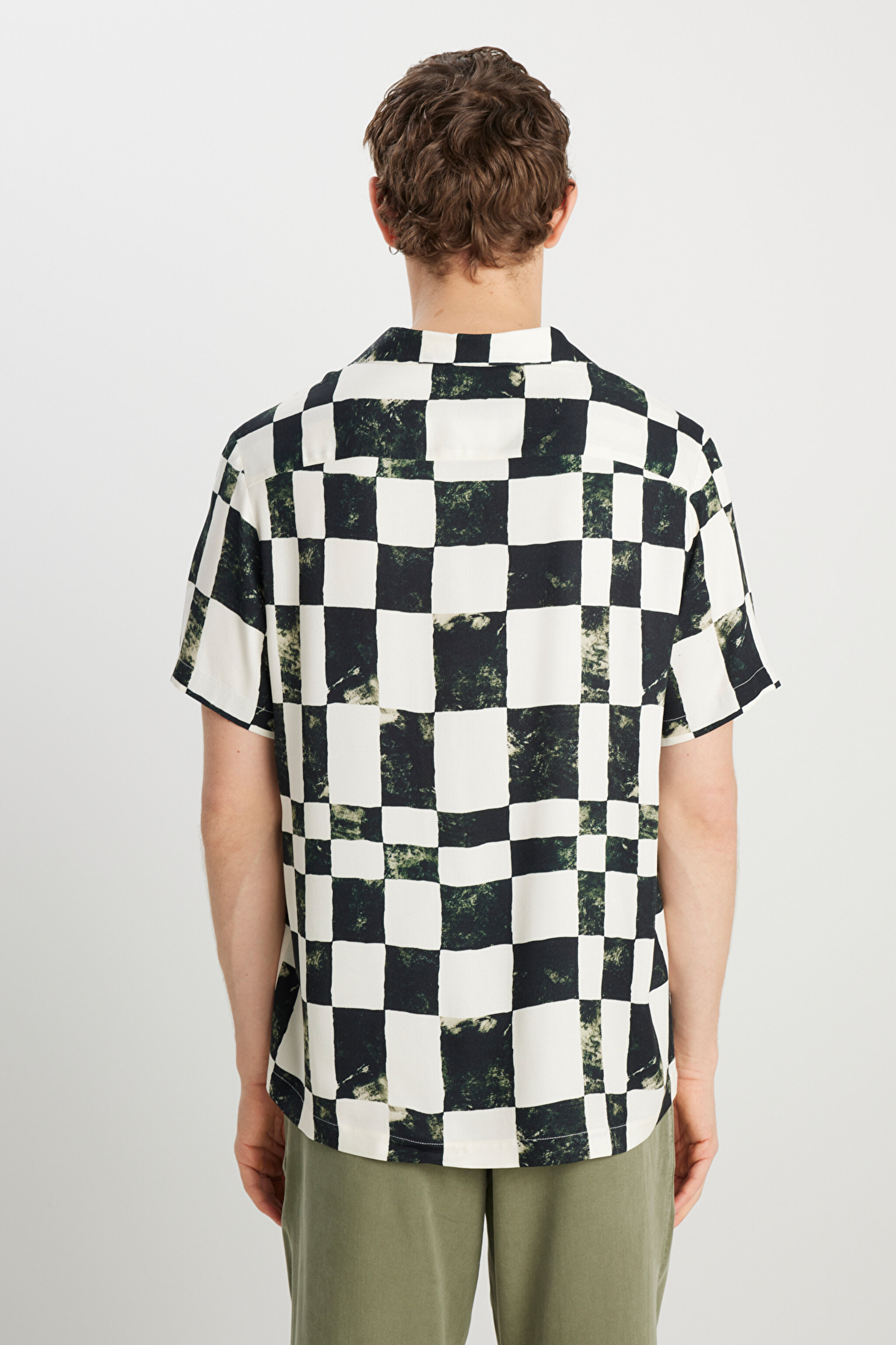 Relaxed Fit Geniş Kesim Desenli Viskon Gömlek - Multi-W2510279900 (görsel 6)
