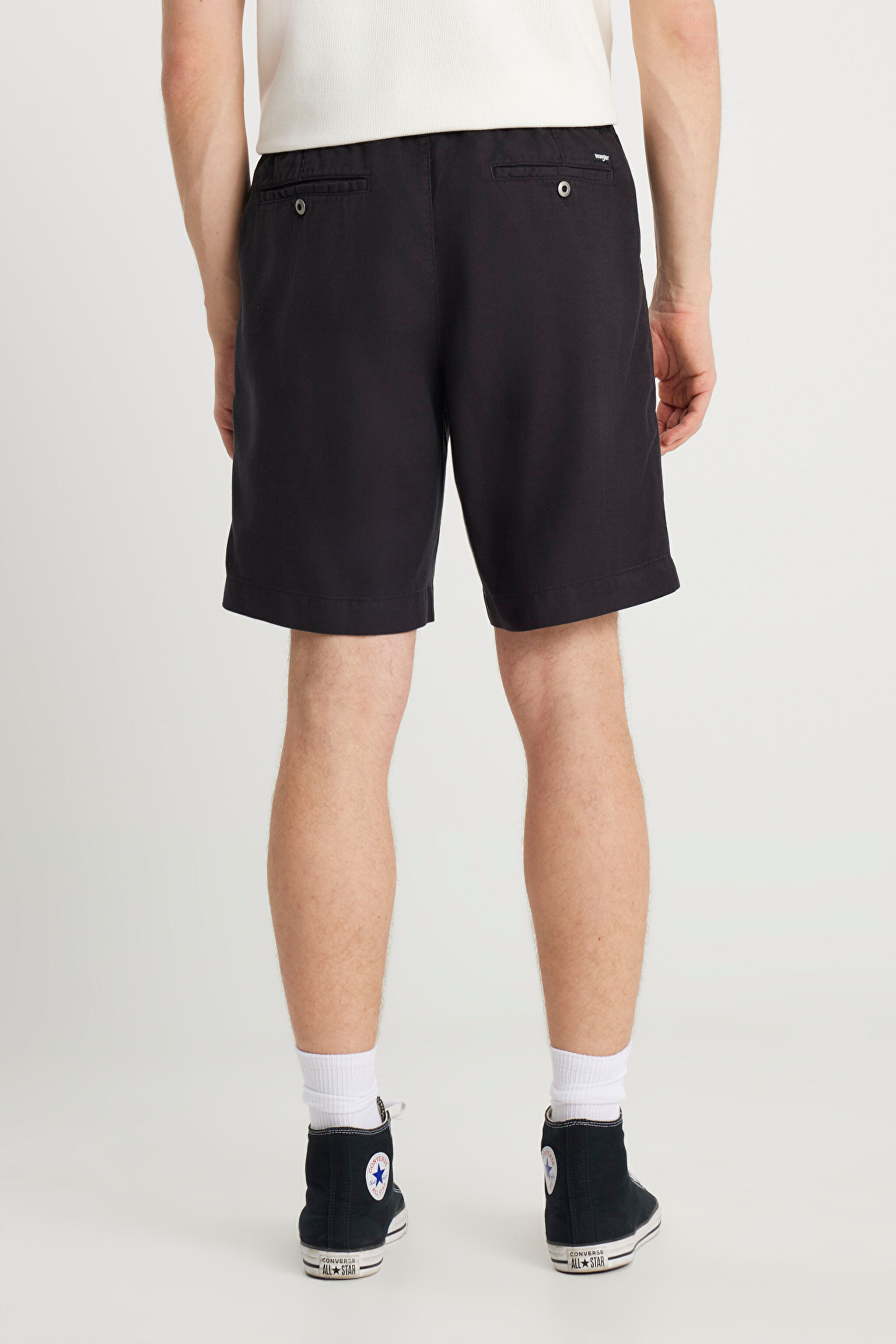 Regular Fit Normal Kesim Lastik Bel Detaylı Siyah Şort - Black-W2510346001 (görsel 4)