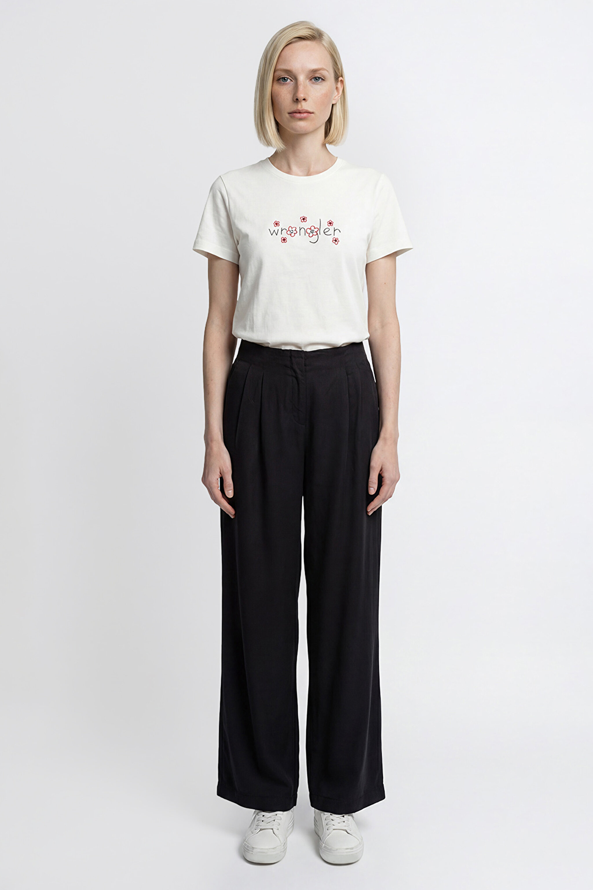 Relaxed Fit Yüksek Bel Geniş Paça Yumuşak Dokulu Siyah Pantolon - Black-W2510473001 (görsel 3)