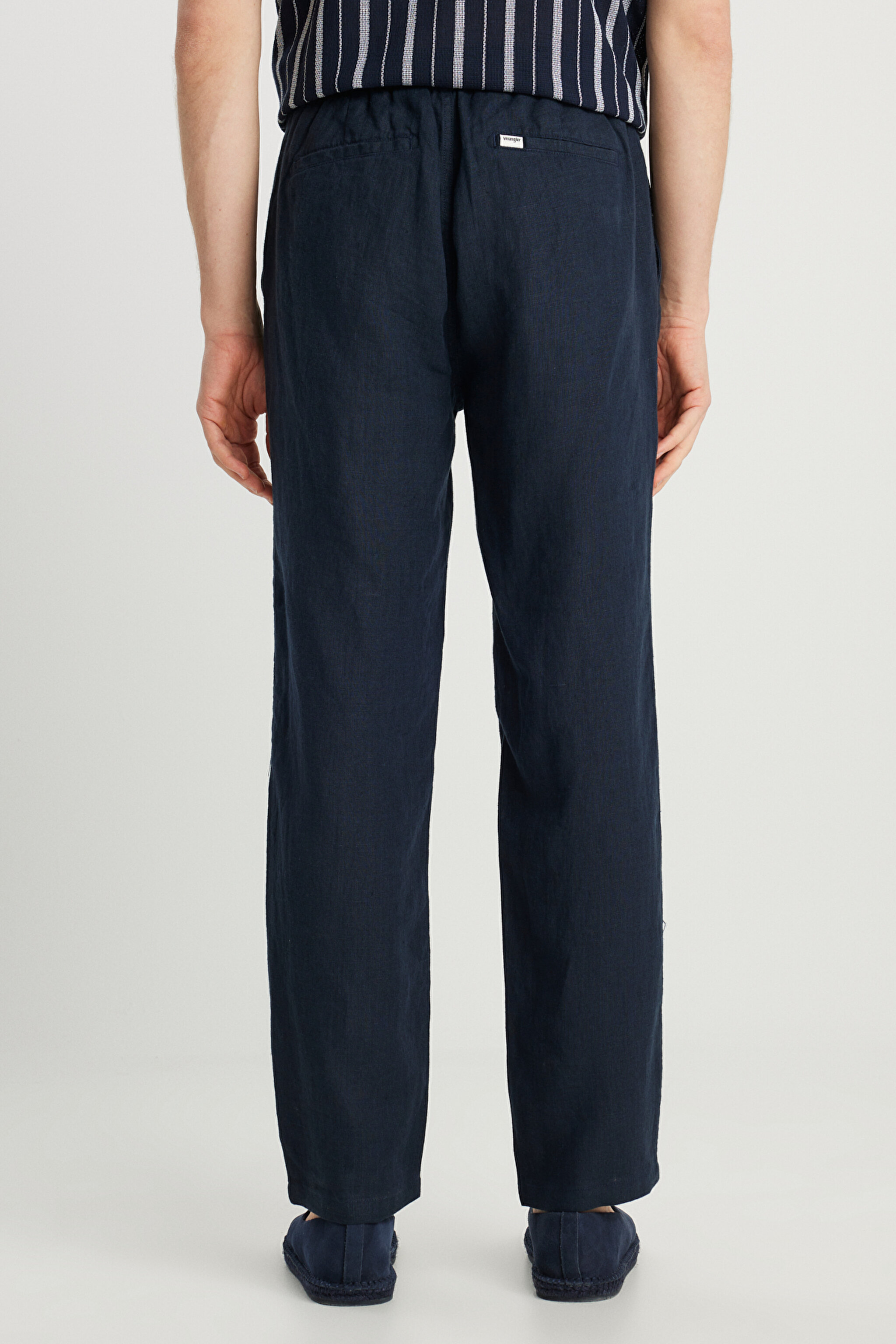 %100 Keten Regular Fit Normal Kesim Normal Bel Düz Paça Lacivert Pantolon - Navy-W2510479410 (görsel 4)
