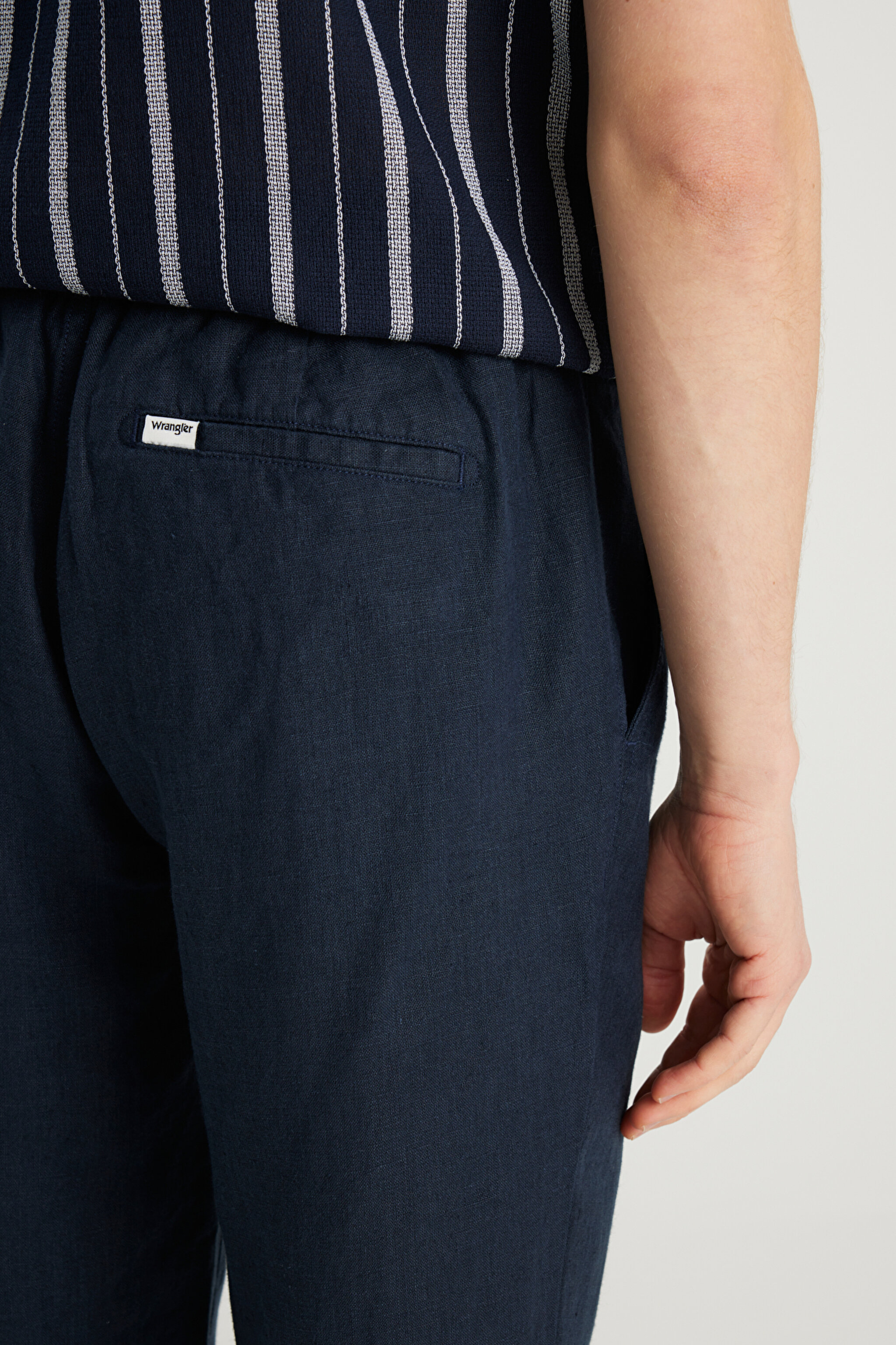 %100 Keten Regular Fit Normal Kesim Normal Bel Düz Paça Lacivert Pantolon - Navy-W2510479410 (görsel 5)