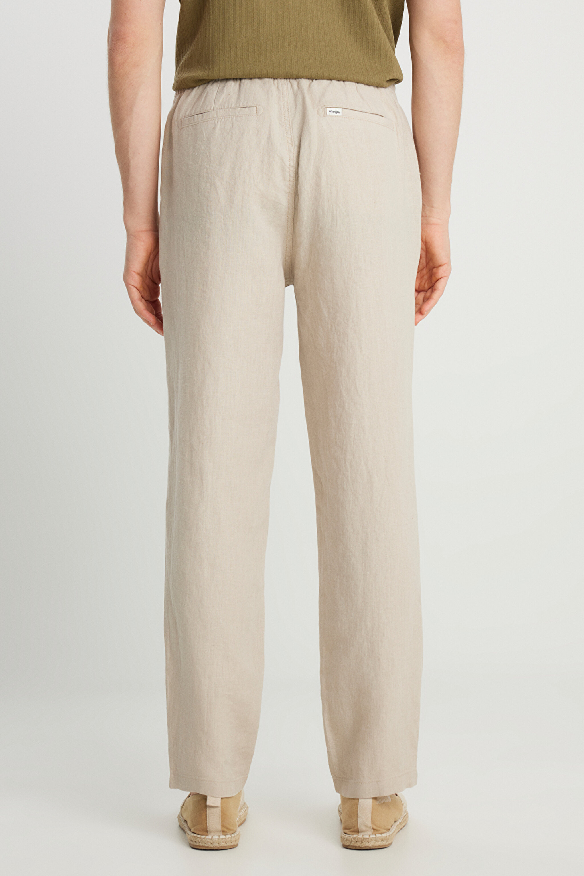 %100 Keten Regular Fit Normal Kesim Normal Bel Düz Paça Bej Pantolon - Beige-W2510479614 (görsel 4)