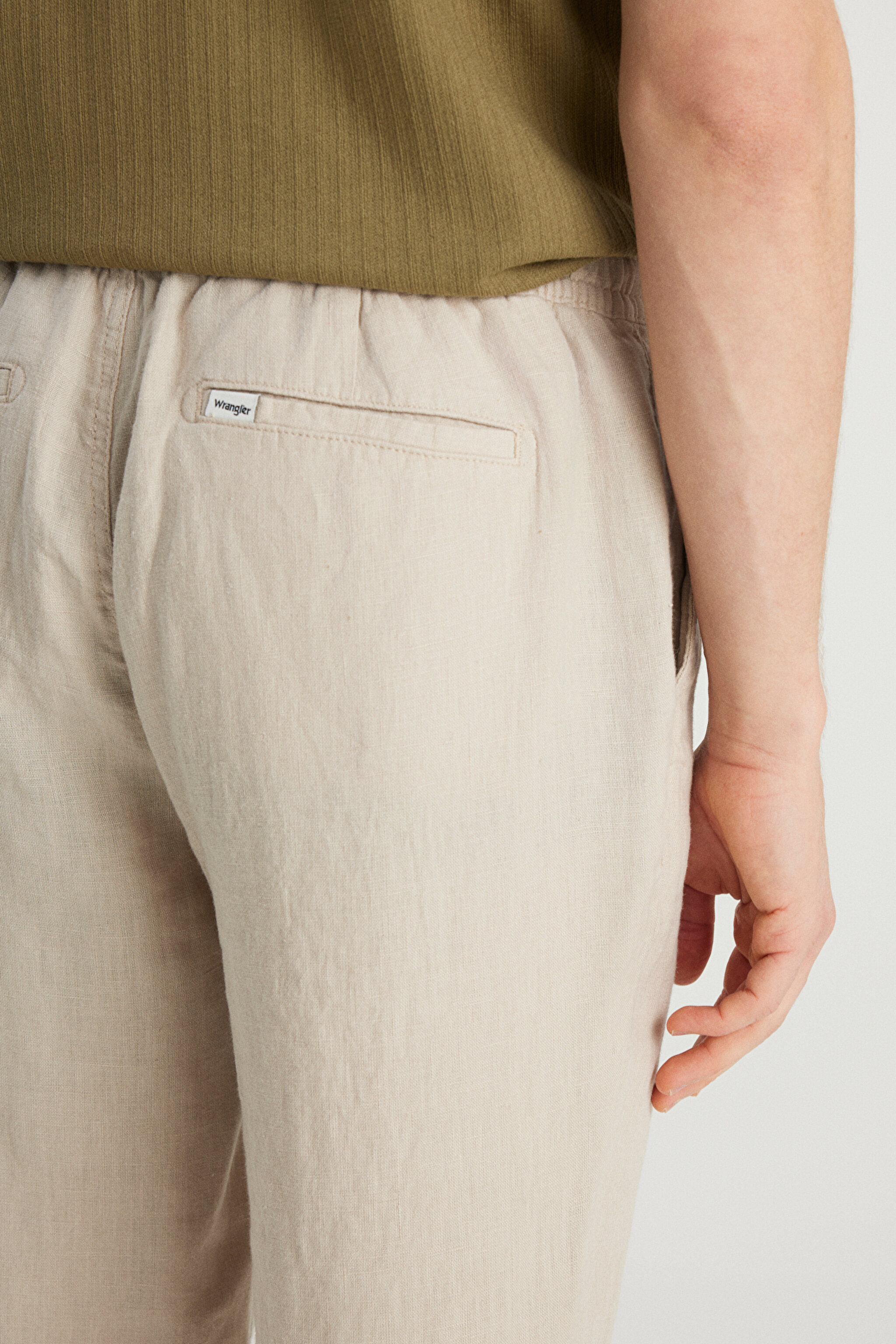 %100 Keten Regular Fit Normal Kesim Normal Bel Düz Paça Bej Pantolon - Beige-W2510479614 (görsel 6)