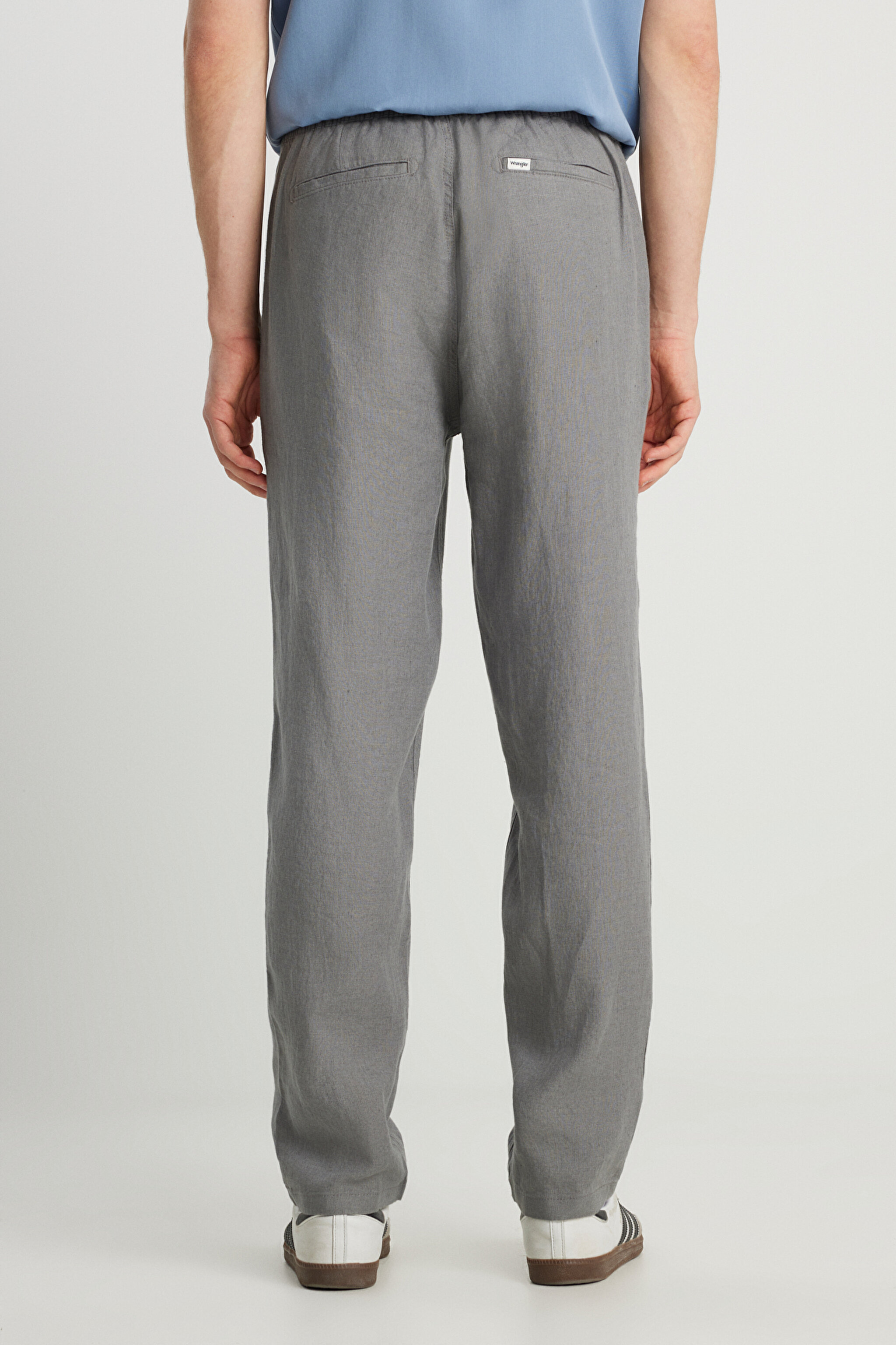 %100 Keten Regular Fit Normal Kesim Normal Bel Düz Paça Koyu Gri Pantolon - Dark Grey-W251047993 (görsel 4)