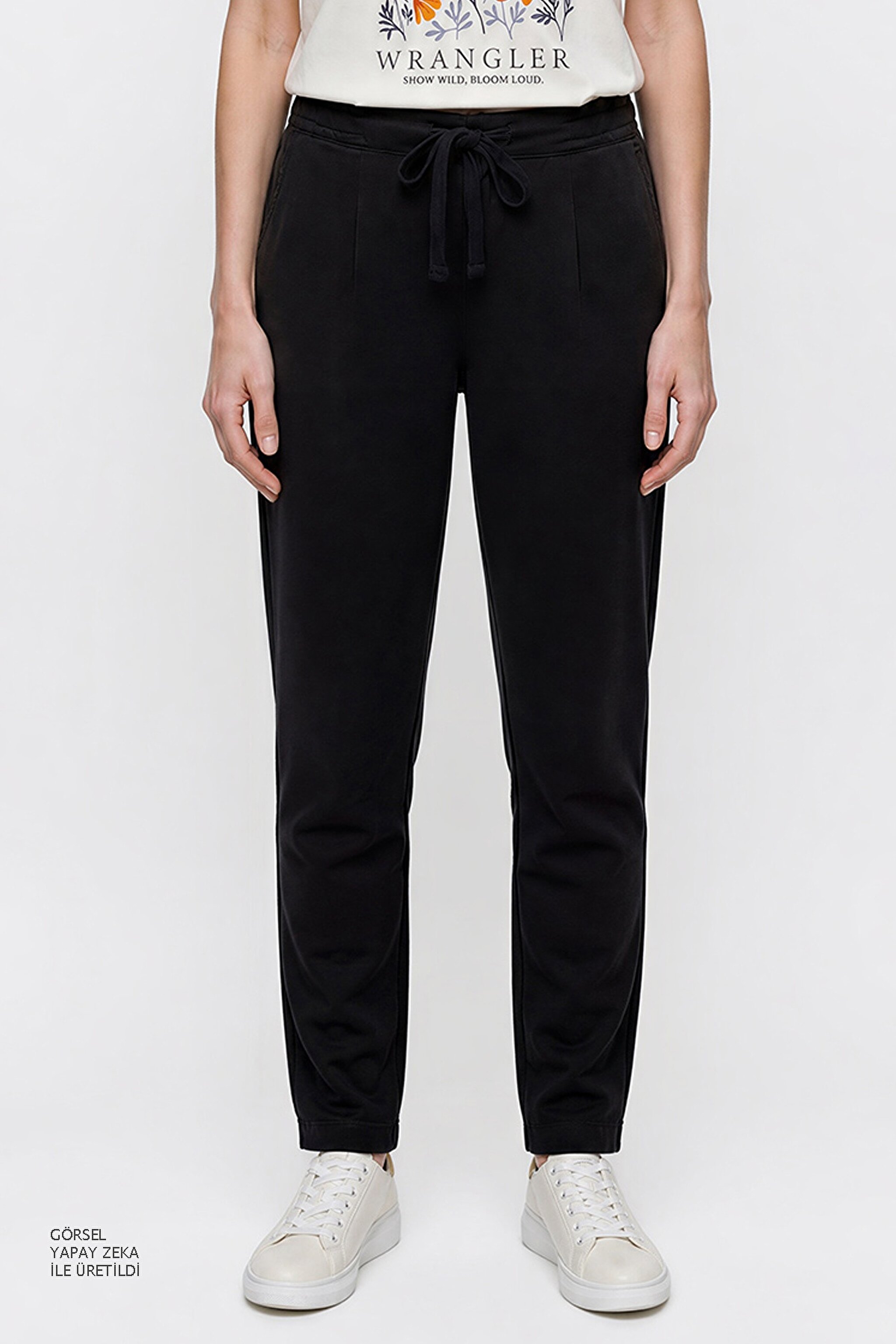 Regular Fit Normal Kesim Normal Bel Yumuşak Dokulu Haki Pantolon - Black-W2510508001 (görsel 4)
