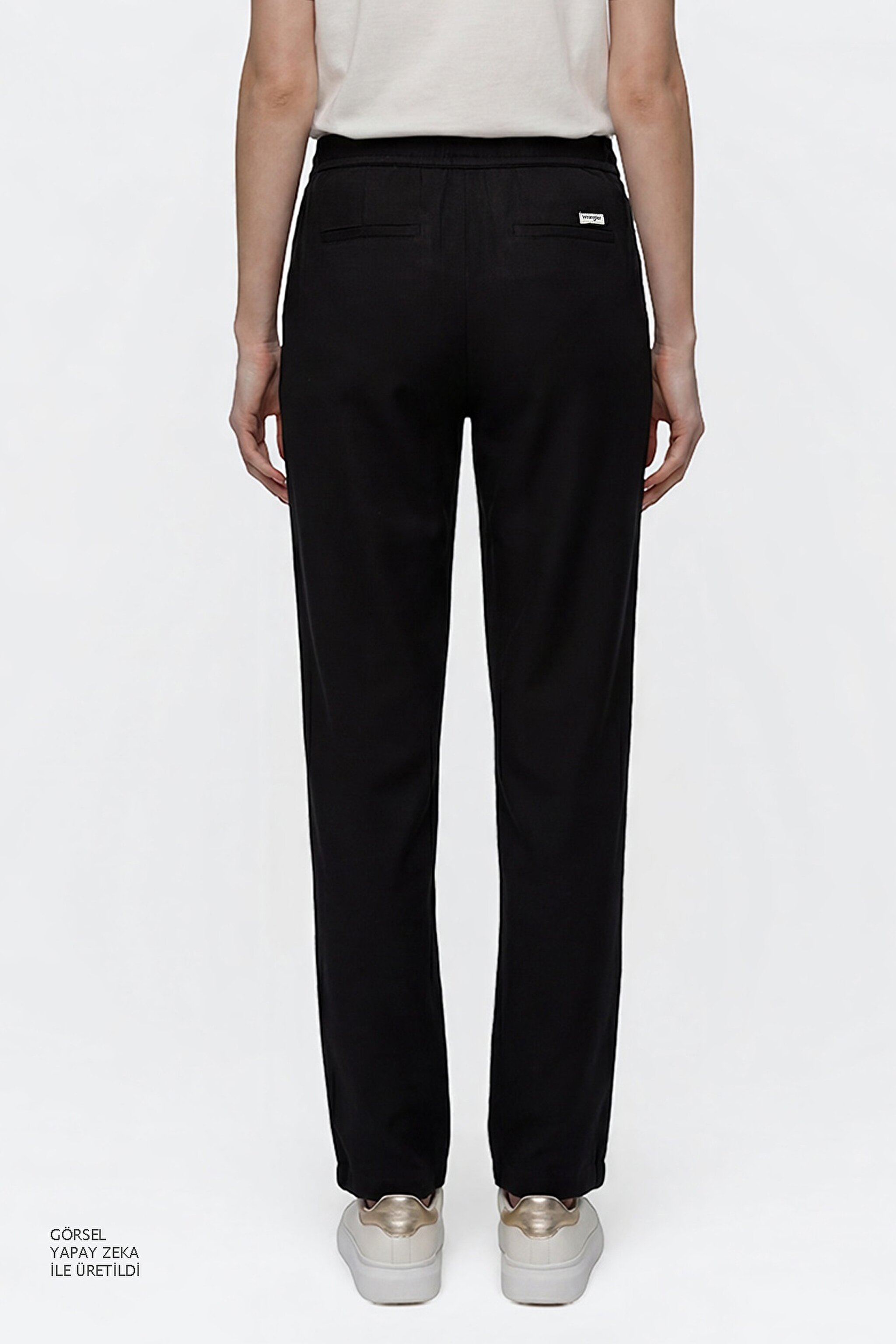 Regular Fit Normal Kesim Normal Bel Yumuşak Dokulu Haki Pantolon - Black-W2510508001 (görsel 5)
