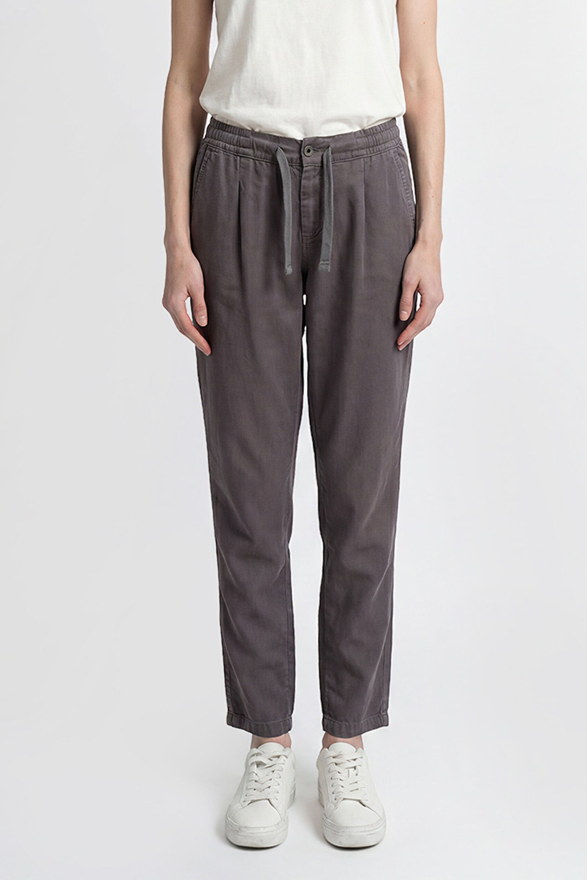 Regular Fit Normal Kesim Normal Bel Yumuşak Dokulu Haki Pantolon - Anthracite-W2510508003 (görsel 4)