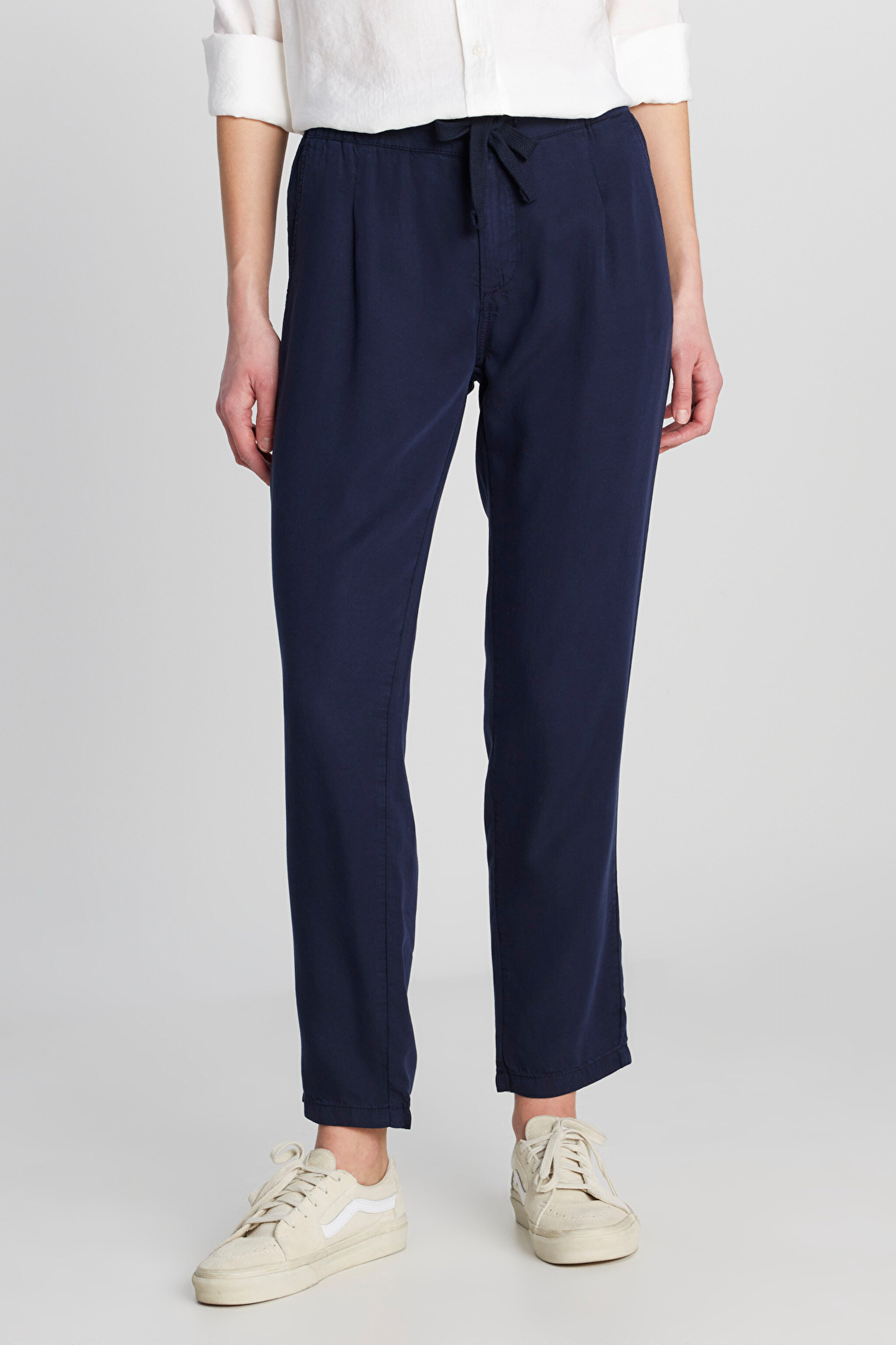 Regular Fit Normal Kesim Normal Bel Düz Paça Yumuşak Dokulu Lacivert Pantolon - Navy-W2510508410 (görsel 3)
