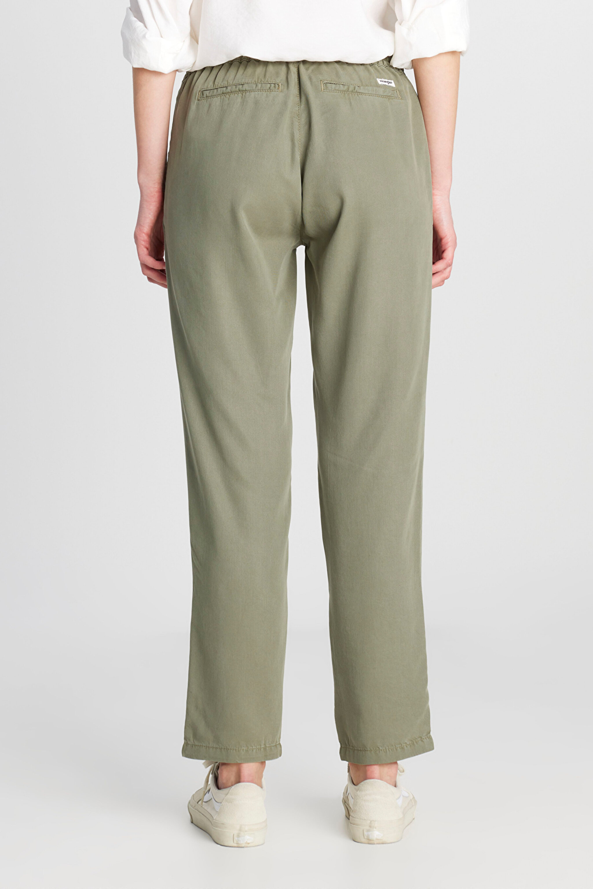 Regular Fit Normal Kesim Normal Bel Yumuşak Dokulu Haki Pantolon - Khaki-W2510508801 (görsel 4)