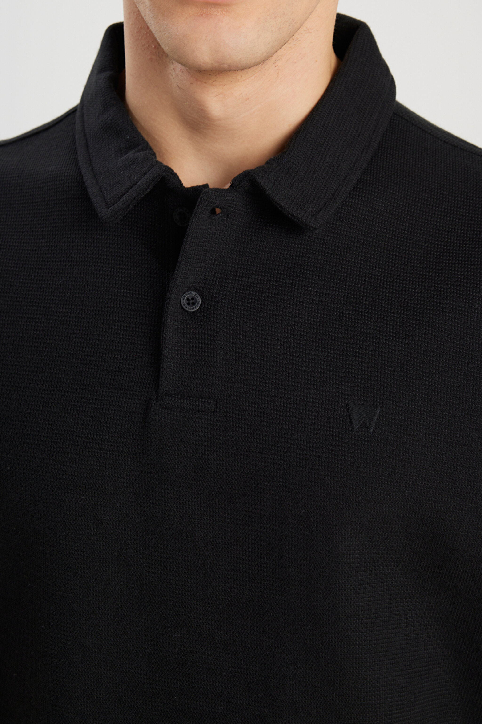 Regular Fit Normal Kesim Siyah Polo Yaka Tişört - Black-W2510720001 (görsel 5)