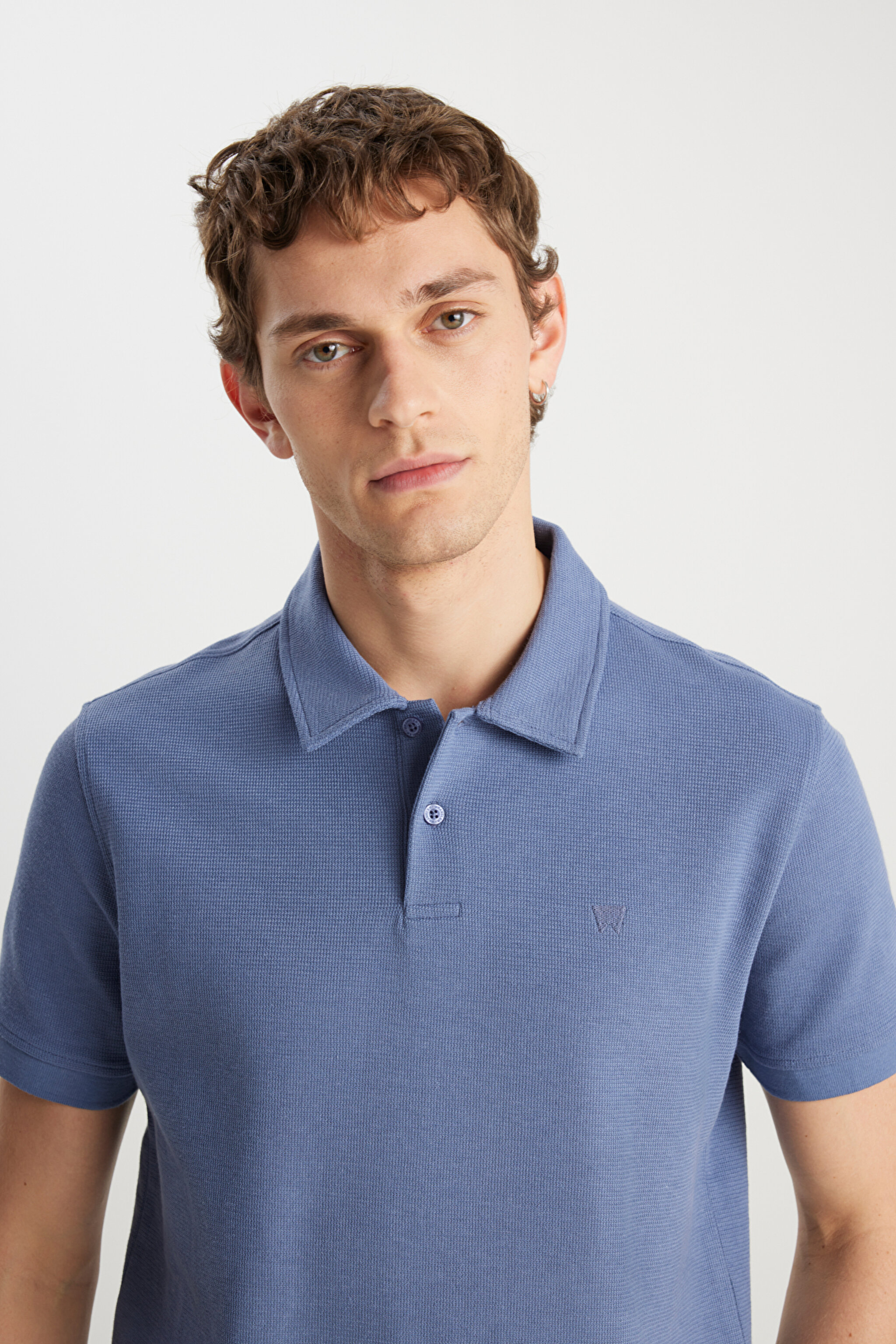Regular Fit Normal Kesim Açık Mavi Polo Yaka Tişört - Light Blue-W2510720404 (görsel 4)