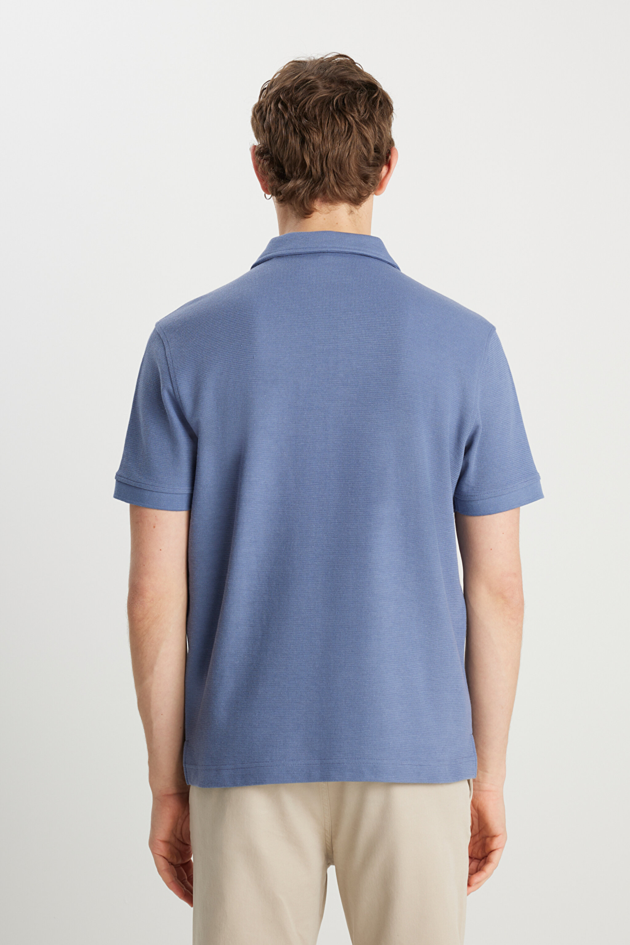 Regular Fit Normal Kesim Açık Mavi Polo Yaka Tişört - Light Blue-W2510720404 (görsel 5)