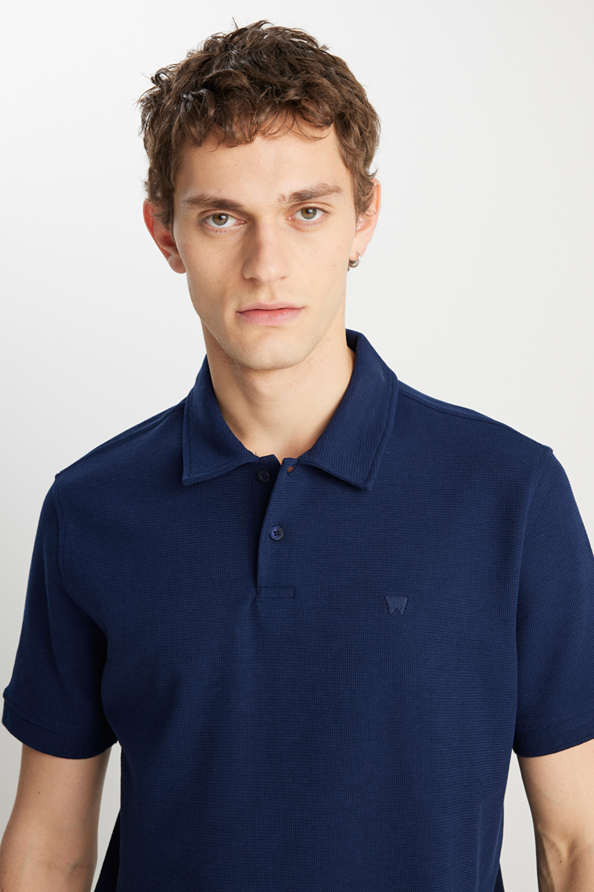 Regular Fit Normal Kesim Lacivert Polo Yaka Tişört - Navy-W2510720410 (görsel 4)