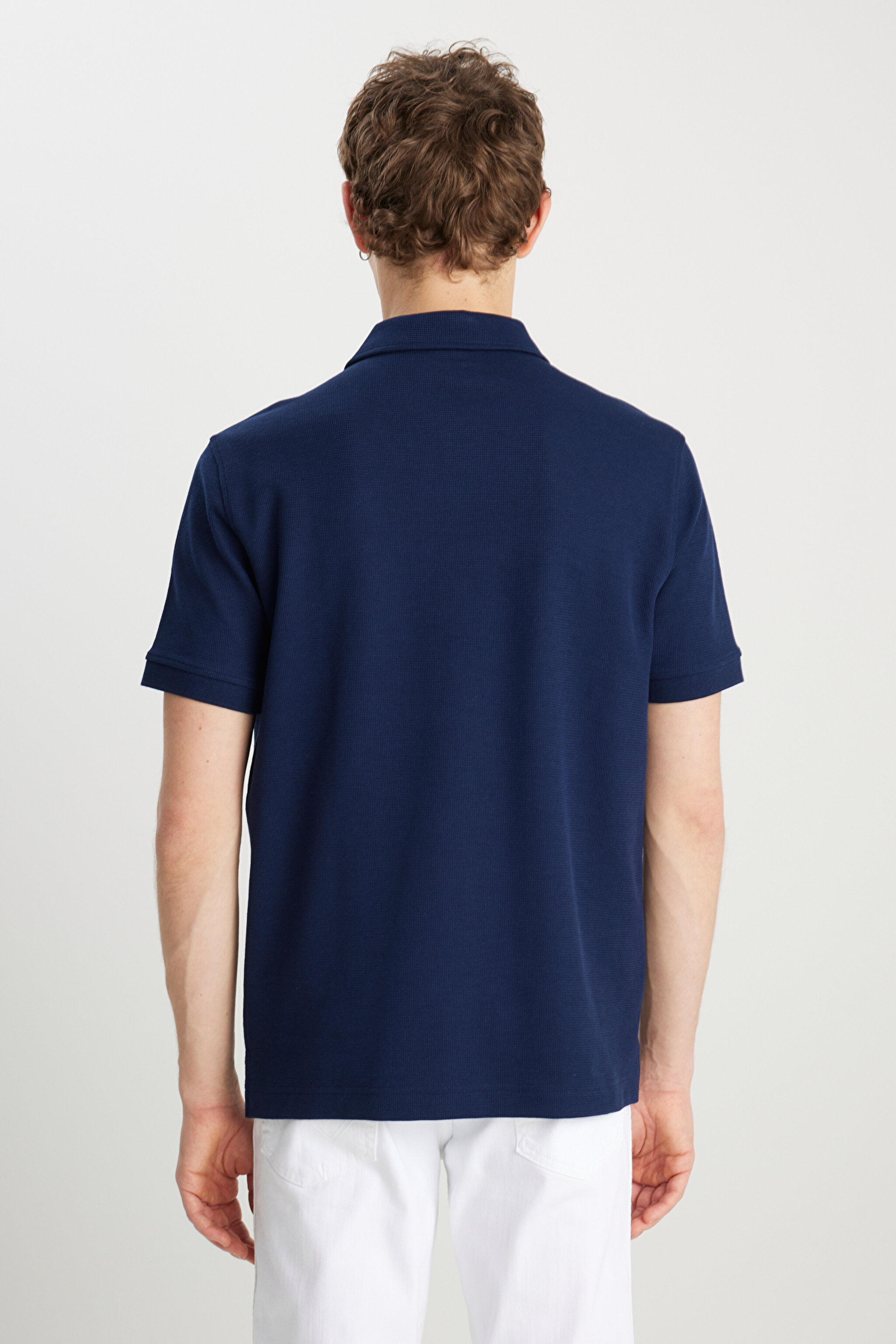Regular Fit Normal Kesim Lacivert Polo Yaka Tişört - Navy-W2510720410 (görsel 5)