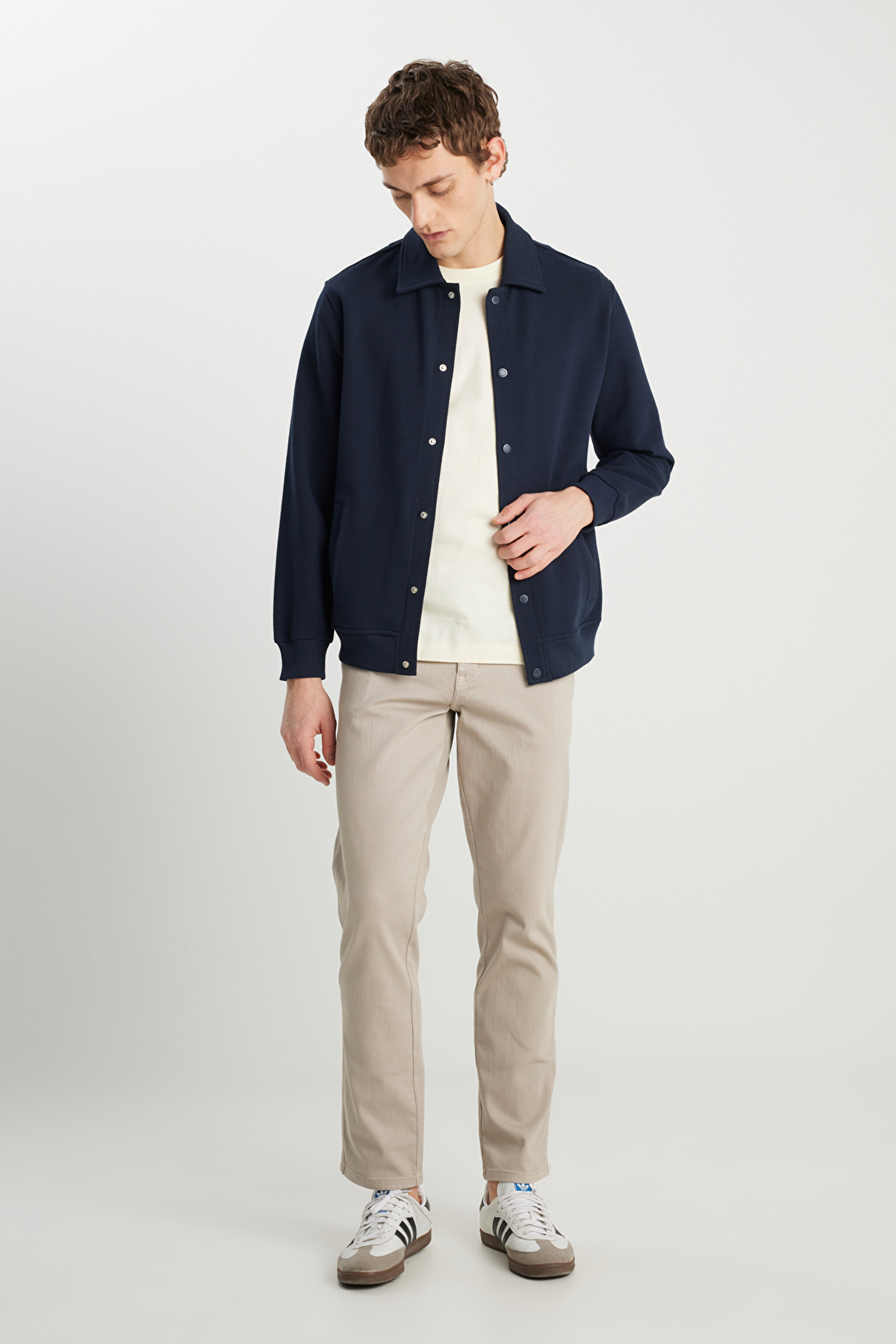 Regular Fit Normal Kesim Lacivert Gömlek - Navy-W2510721410 (görsel 3)