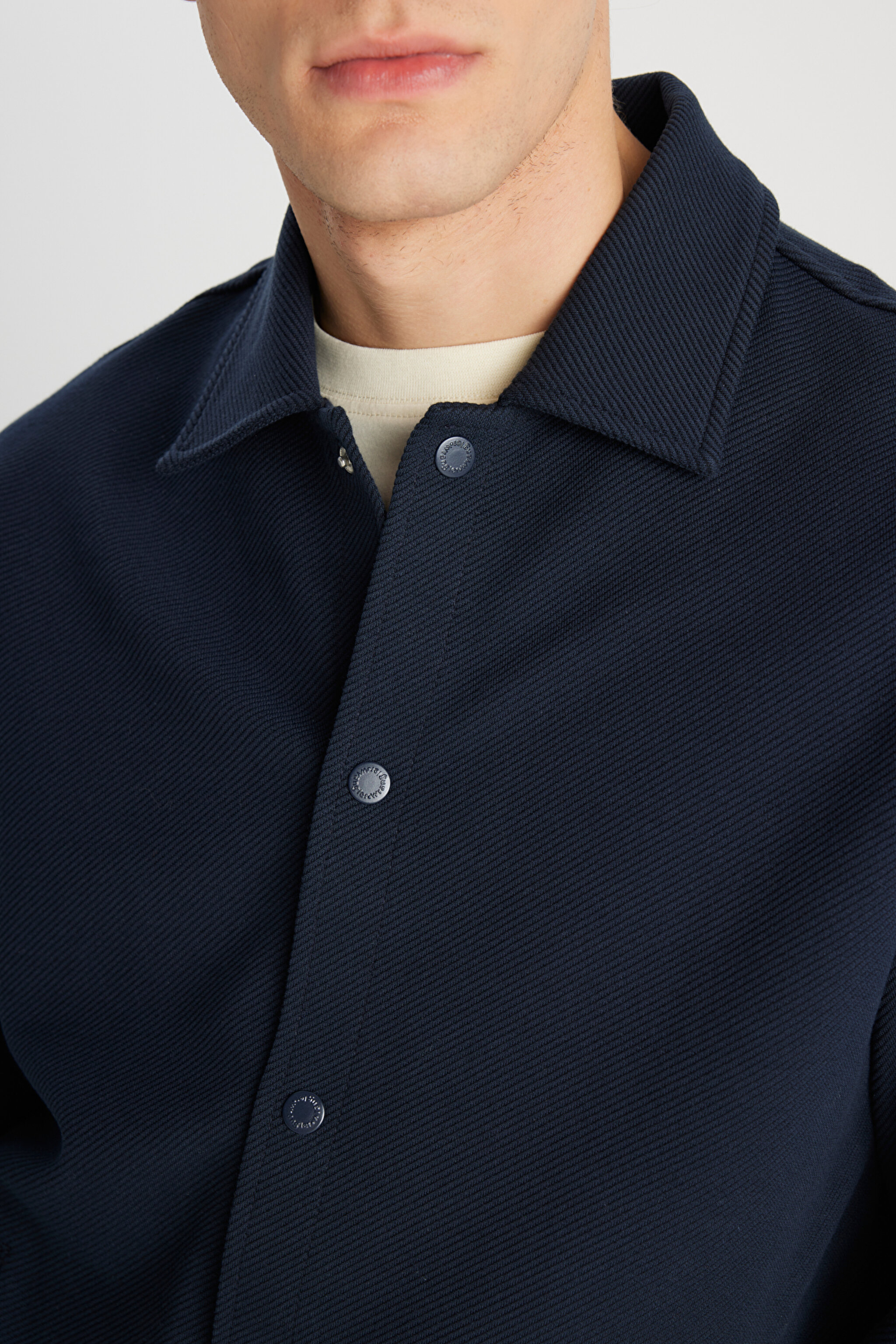 Regular Fit Normal Kesim Lacivert Gömlek - Navy-W2510721410 (görsel 6)