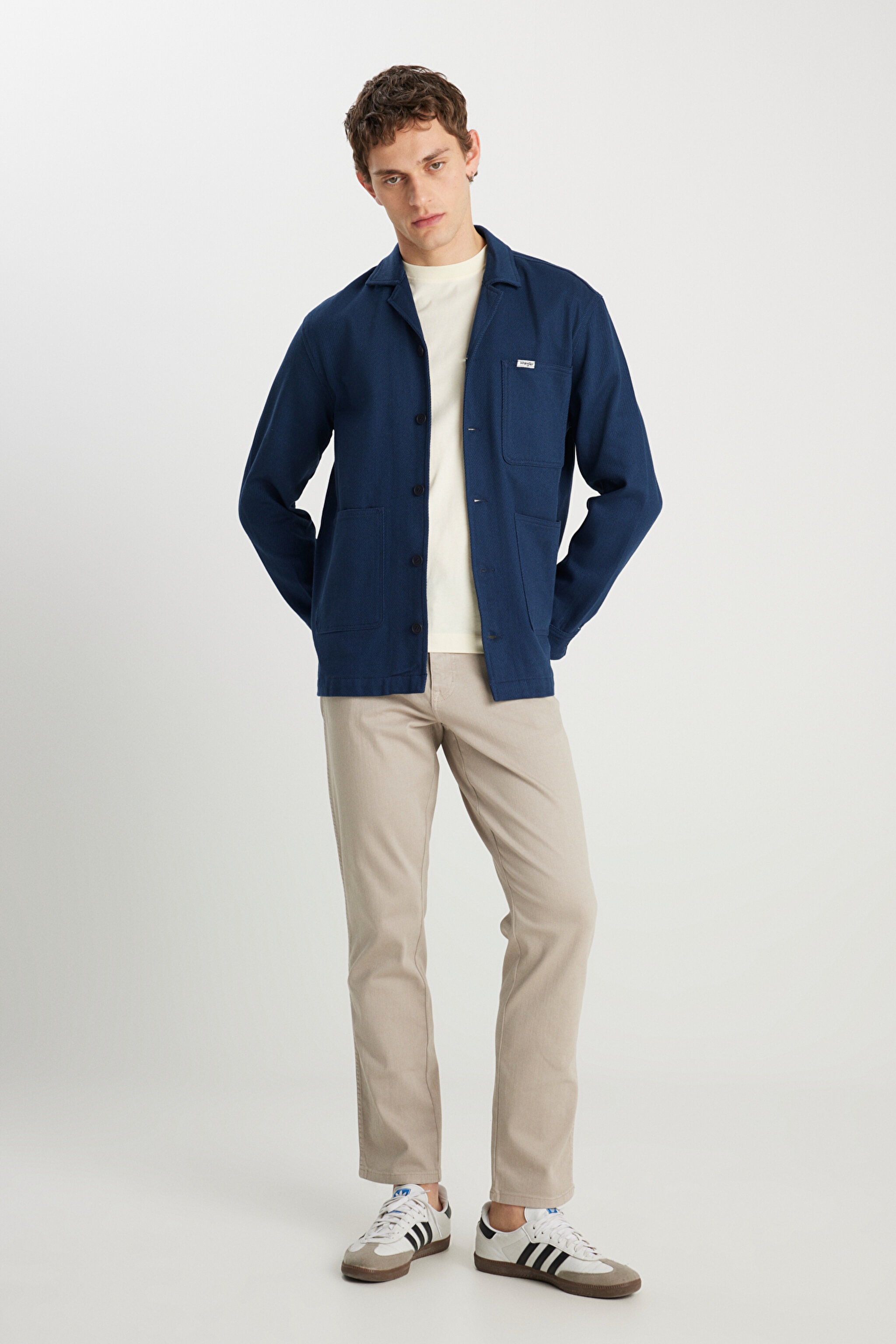 %100 Pamuk Regular Fit Normal Kesim Cep Detaylı Lacivert Ceket - Navy-W2510724410 (görsel 3)