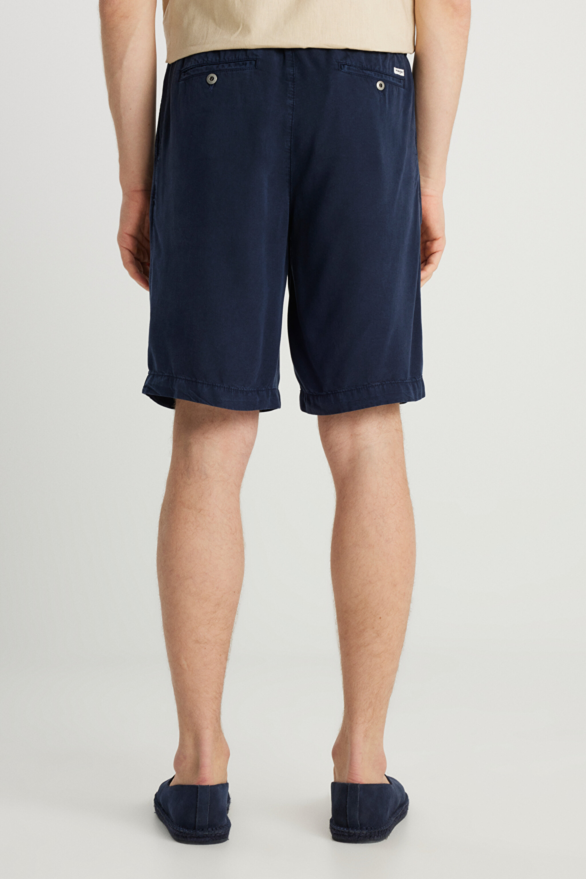 Regular Fit Normal Kesim Normal Bel Lacivert Yumuşak Dokulu Şort - Navy-W2510773410 (görsel 4)
