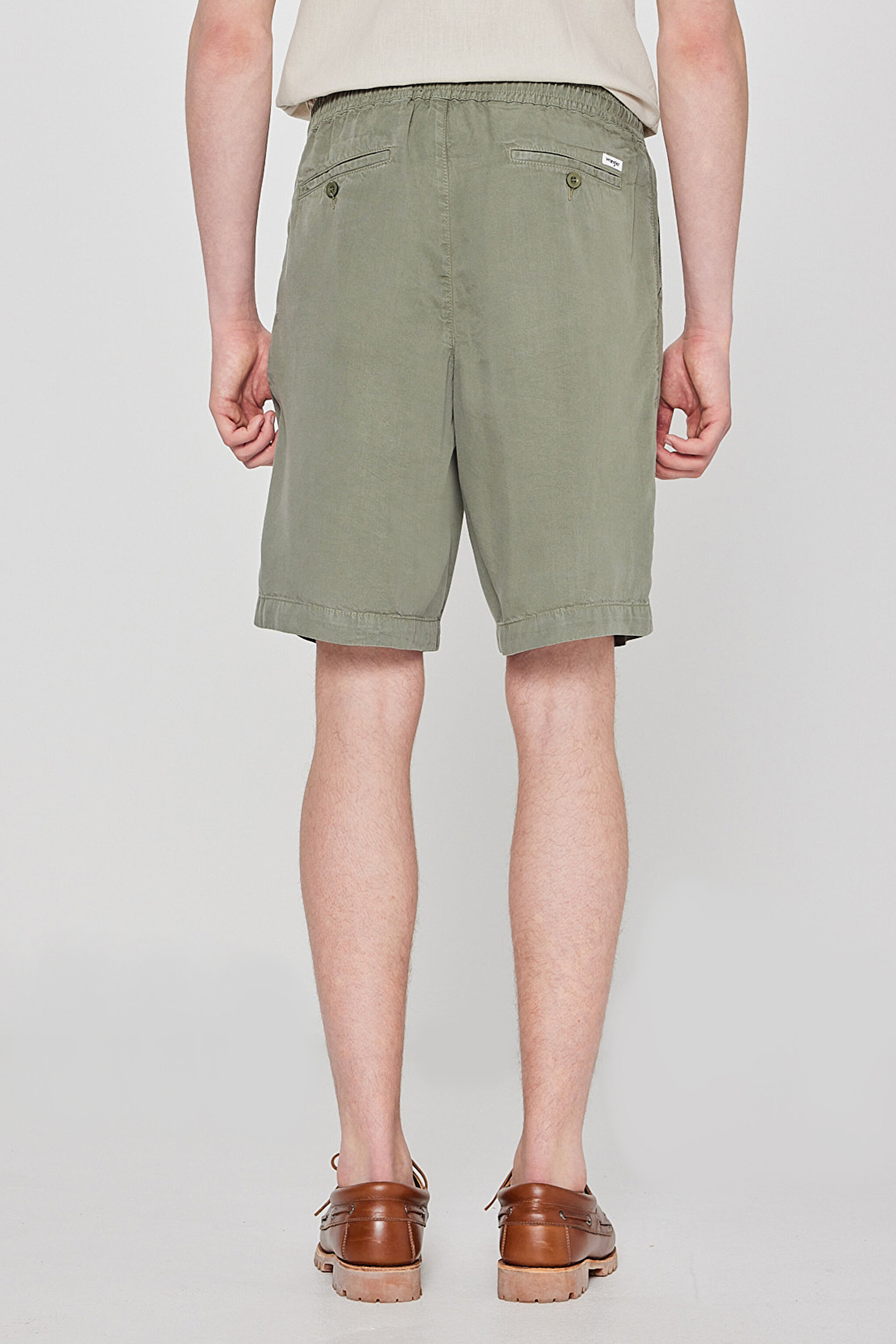 Regular Fit Normal Kesim Yumuşak Dokulu Haki Şort - Khaki-W2510773801 (görsel 4)