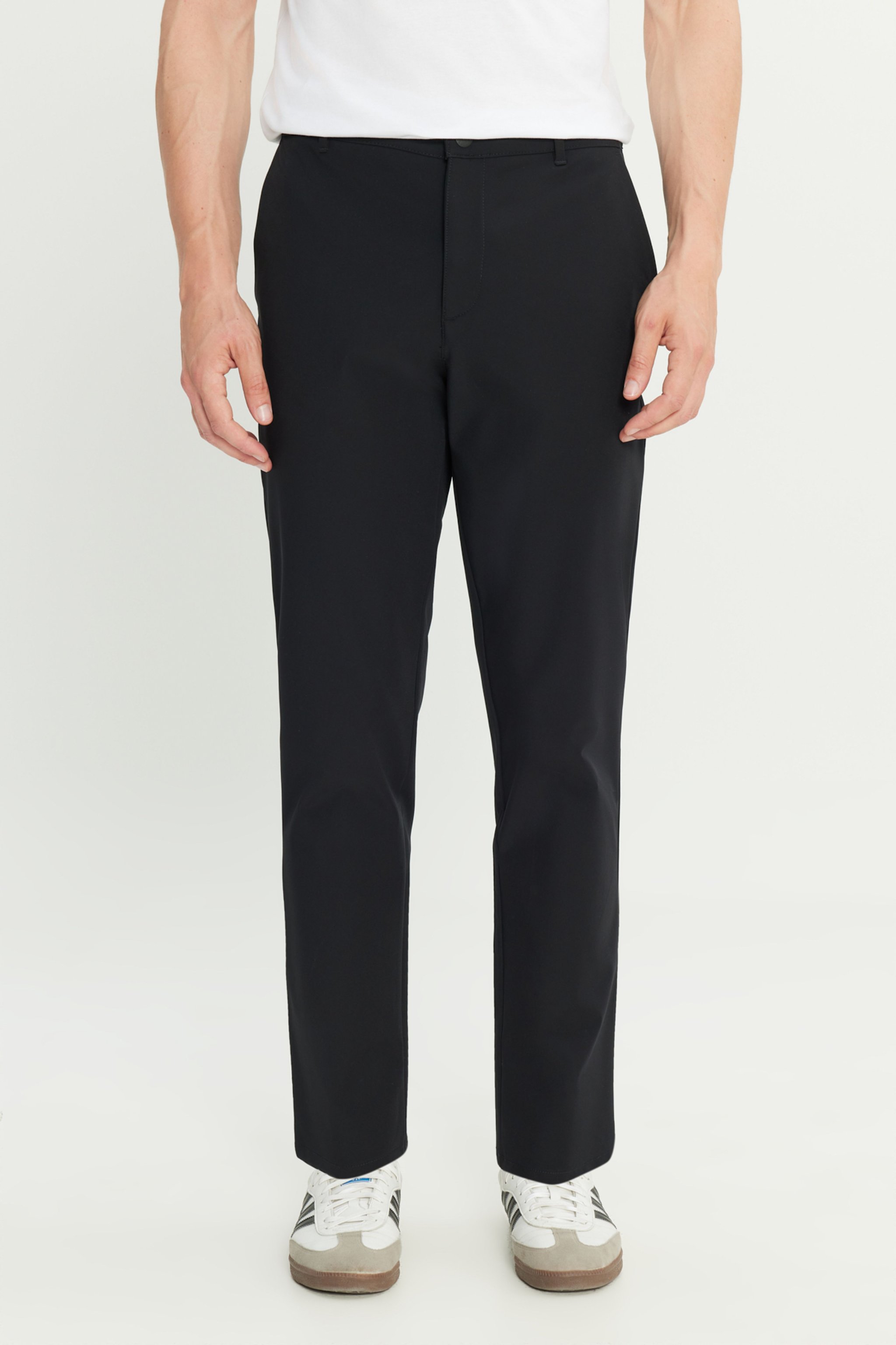 Regular Fit Normal Kesim Lastik Bel Detaylı Siyah Chino Pantolon - Black-W2510796001 (görsel 3)