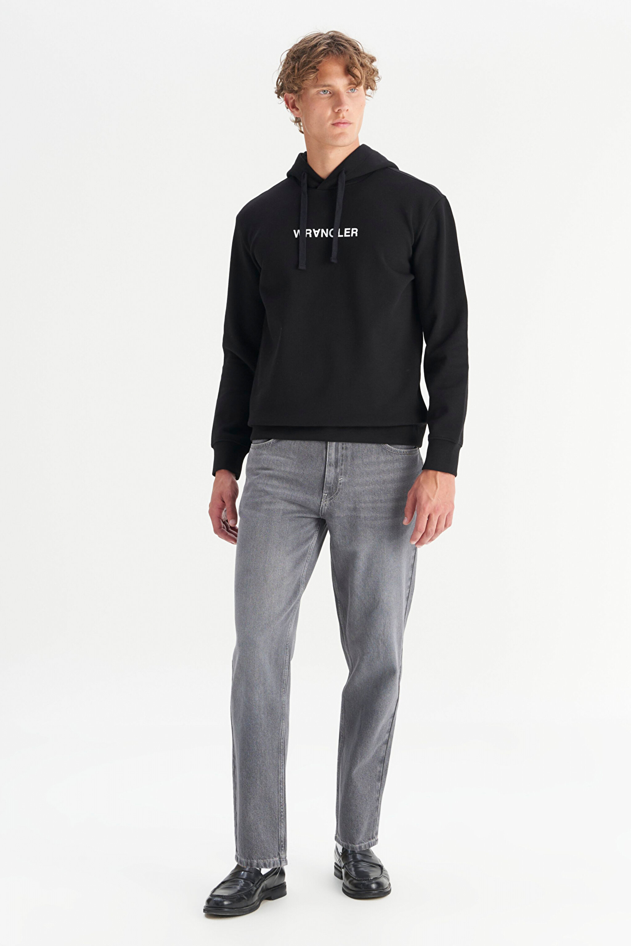 Regular Fit Normal Kesim Kapüşonlu Siyah Sweatshirt - Black-W2520122001 (görsel 2)