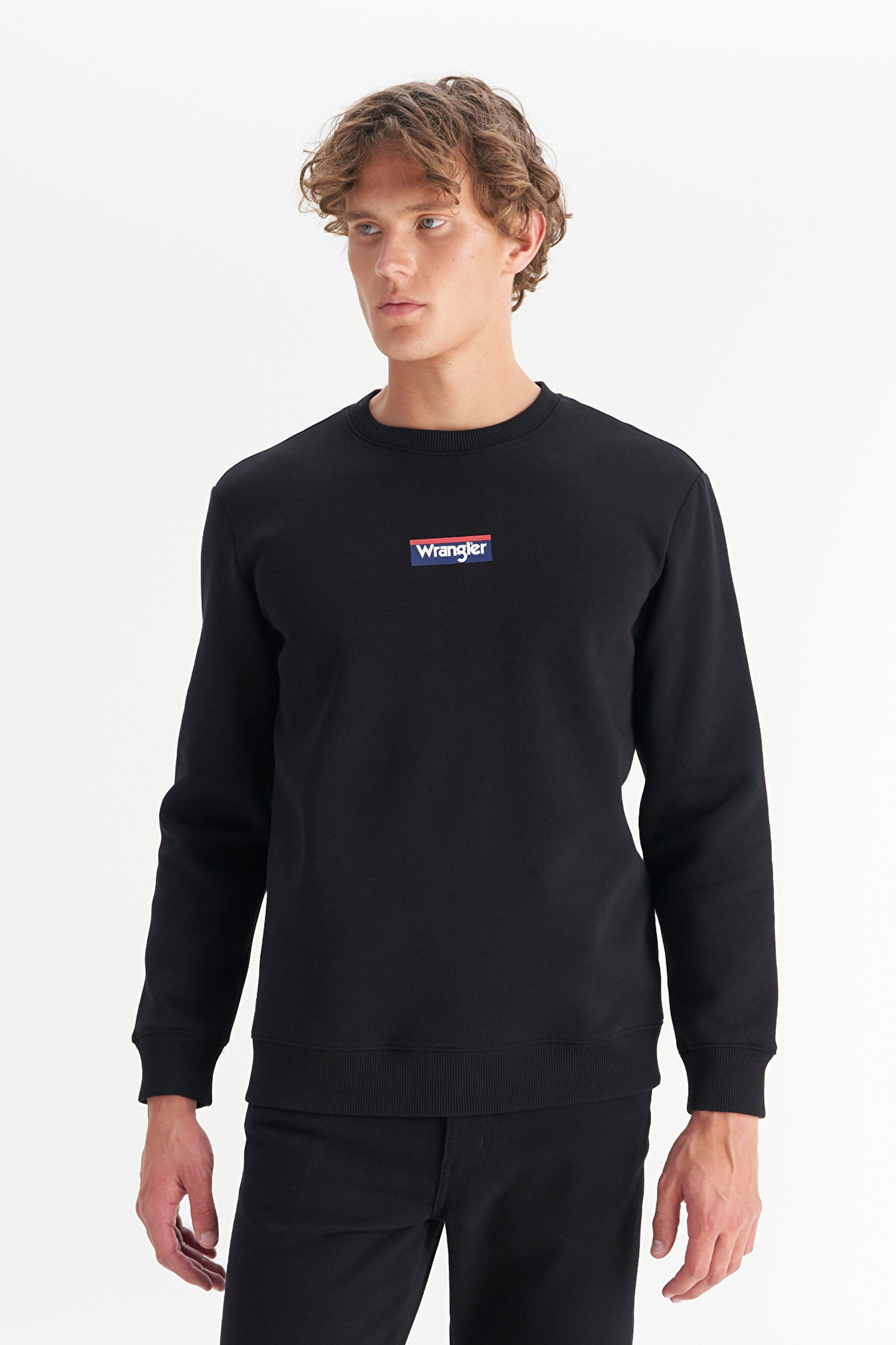Regular Fit Normal Kesim Kapüşonlu İçi Polarlı Siyah Sweatshirt