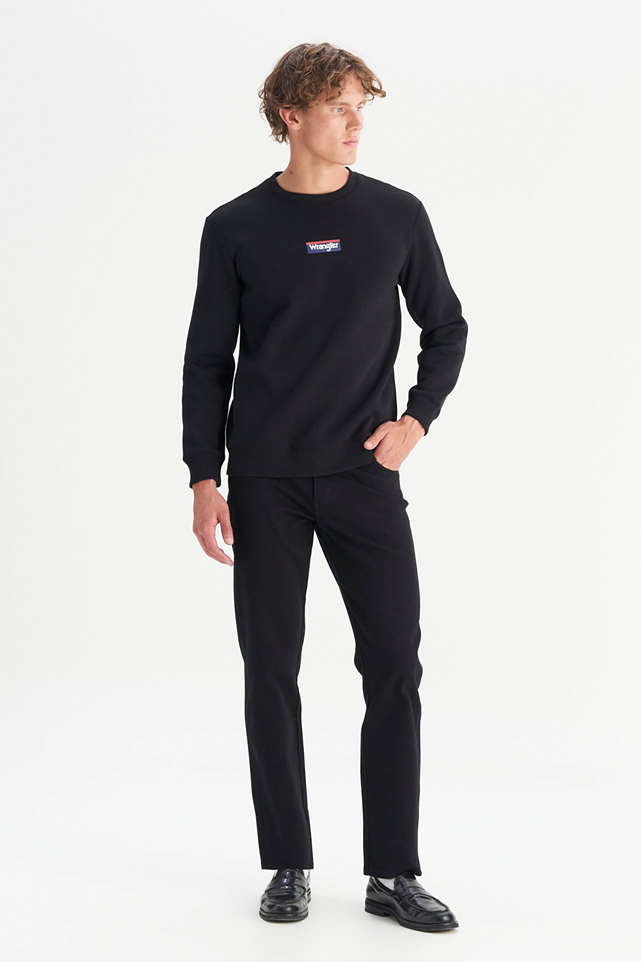 Regular Fit Normal Kesim Kapüşonlu İçi Polarlı Siyah Sweatshirt - Black-W2520133001 (görsel 2)