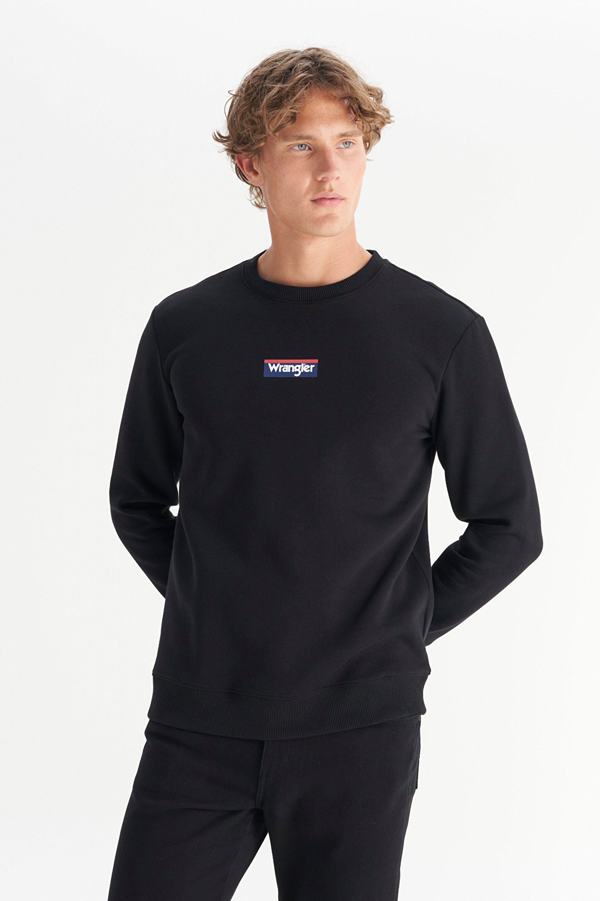 Regular Fit Normal Kesim Kapüşonlu İçi Polarlı Siyah Sweatshirt - Black-W2520133001 (görsel 3)