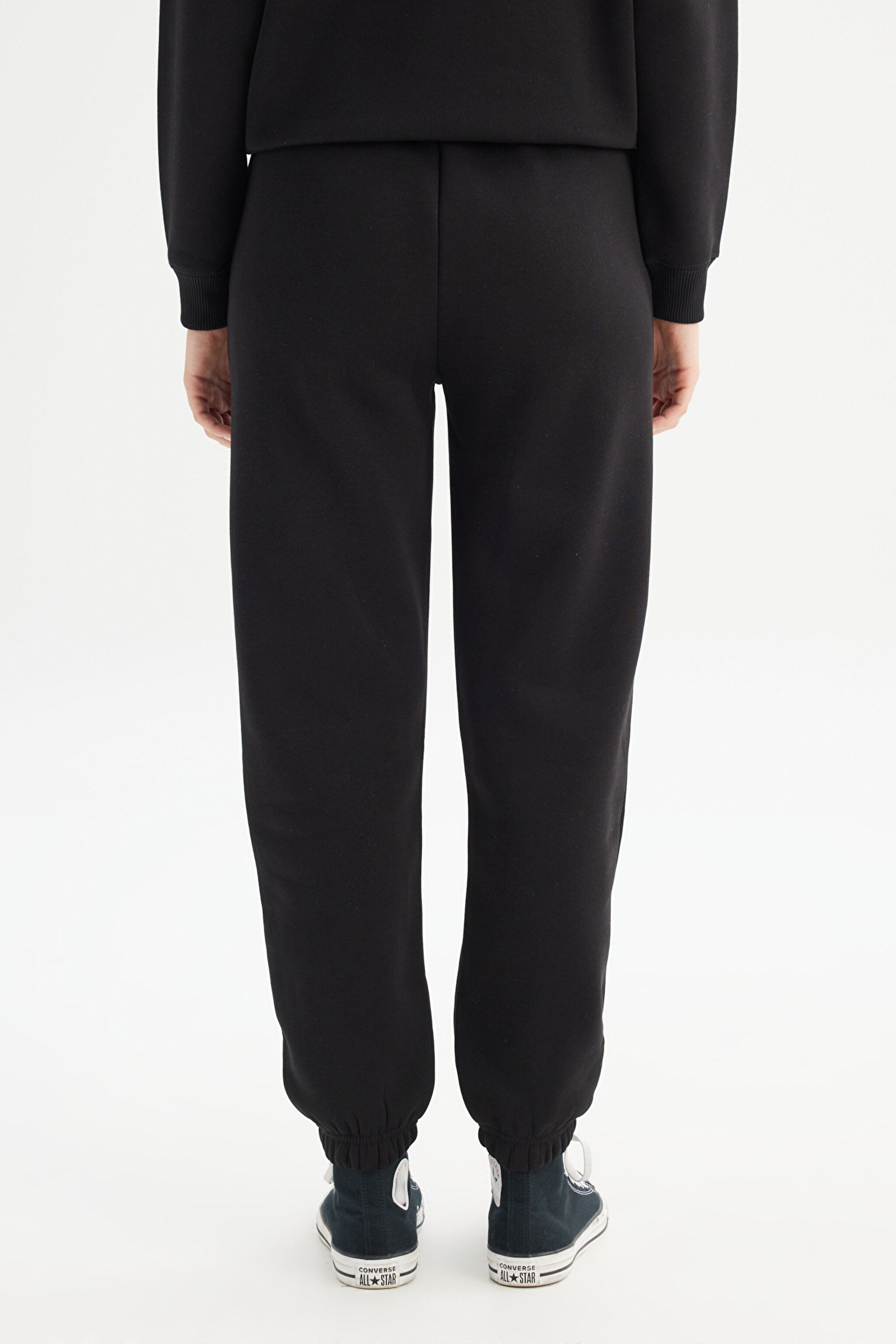 Pamuklu Regular Fit Normal Kesim Cepli Jogger Sweatpant - Black-W2520196001 (görsel 5)
