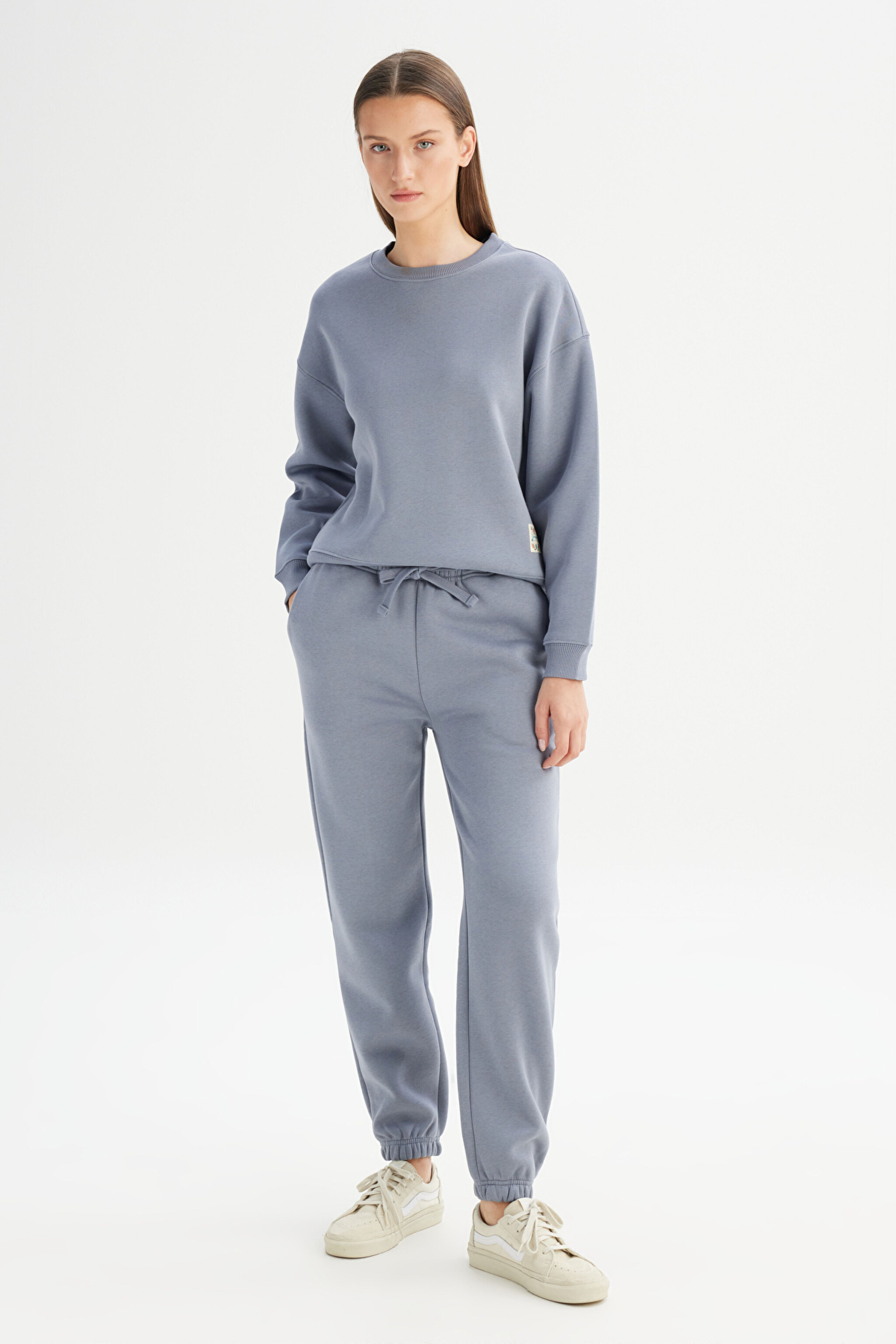 Pamuklu Regular Fit Normal Kesim Cepli Jogger Sweatpant - Blue-W2520196400 (görsel 3)