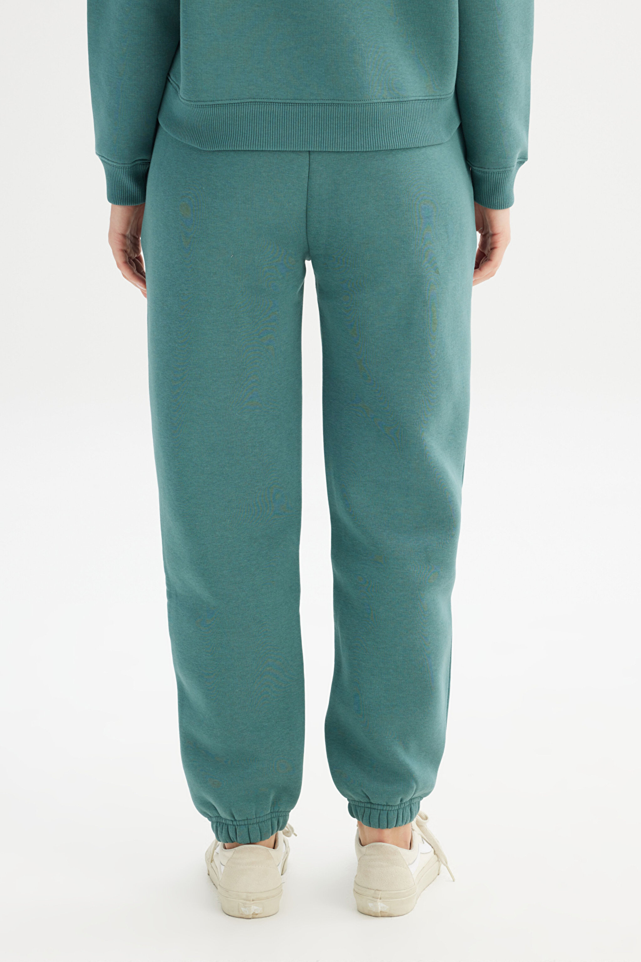 Regular Fit Normal kesim Ribanalı Paça Yeşil Jogger Sweatpant - Evergreen-W2520196OT (görsel 5)