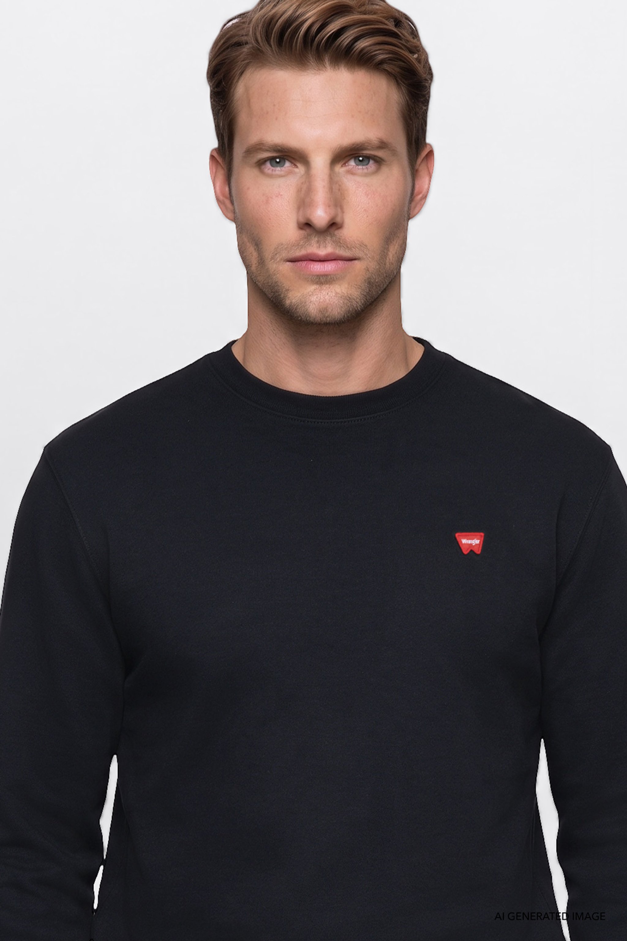 Pamuklu Regular Fit Normal Kesim Bisiklet Yaka Logo Detaylı Sweatshirt - Black-W2520255001 (görsel 4)